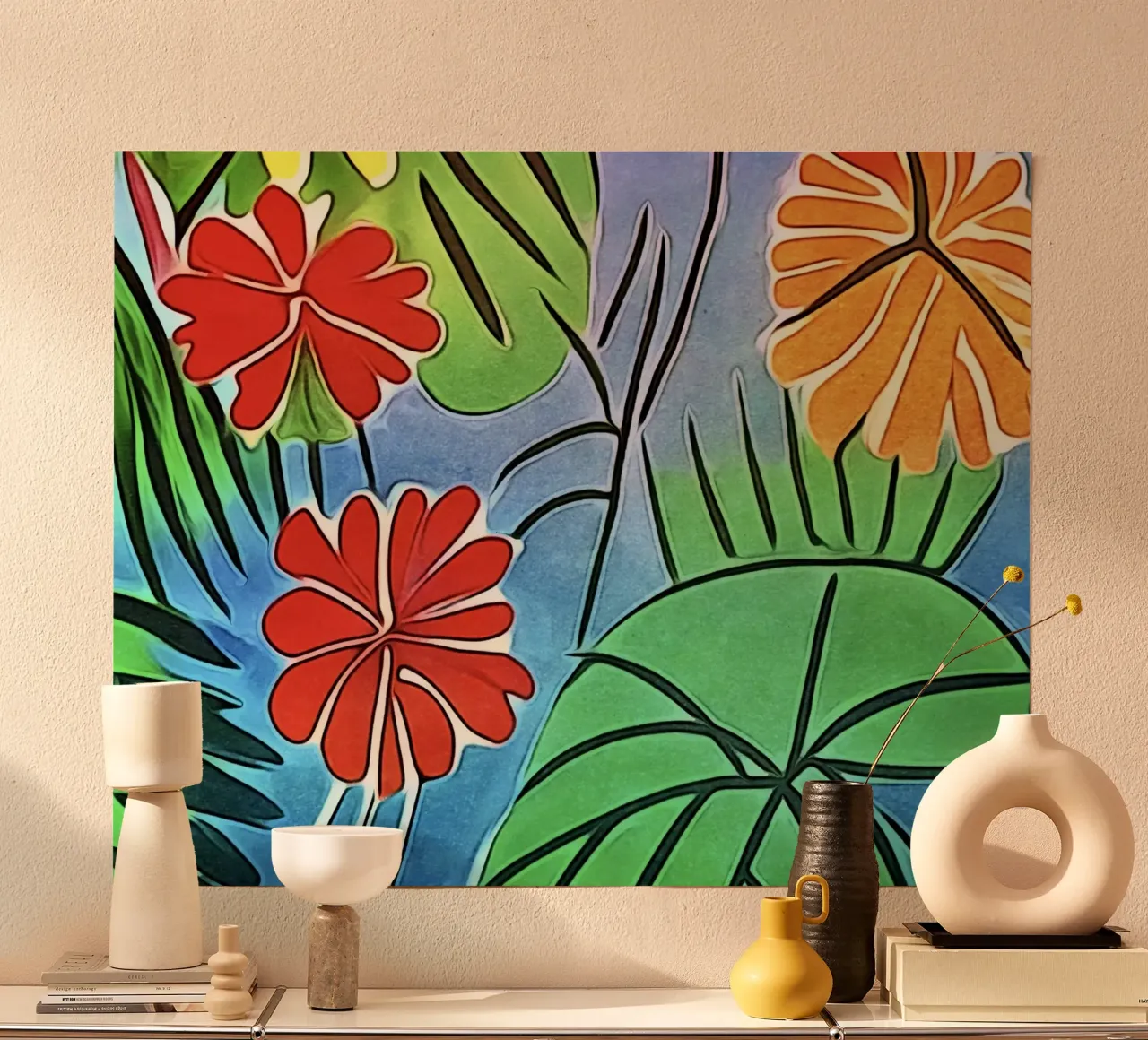 Colori dei fiori poster con telaio in plastica da ZAMART