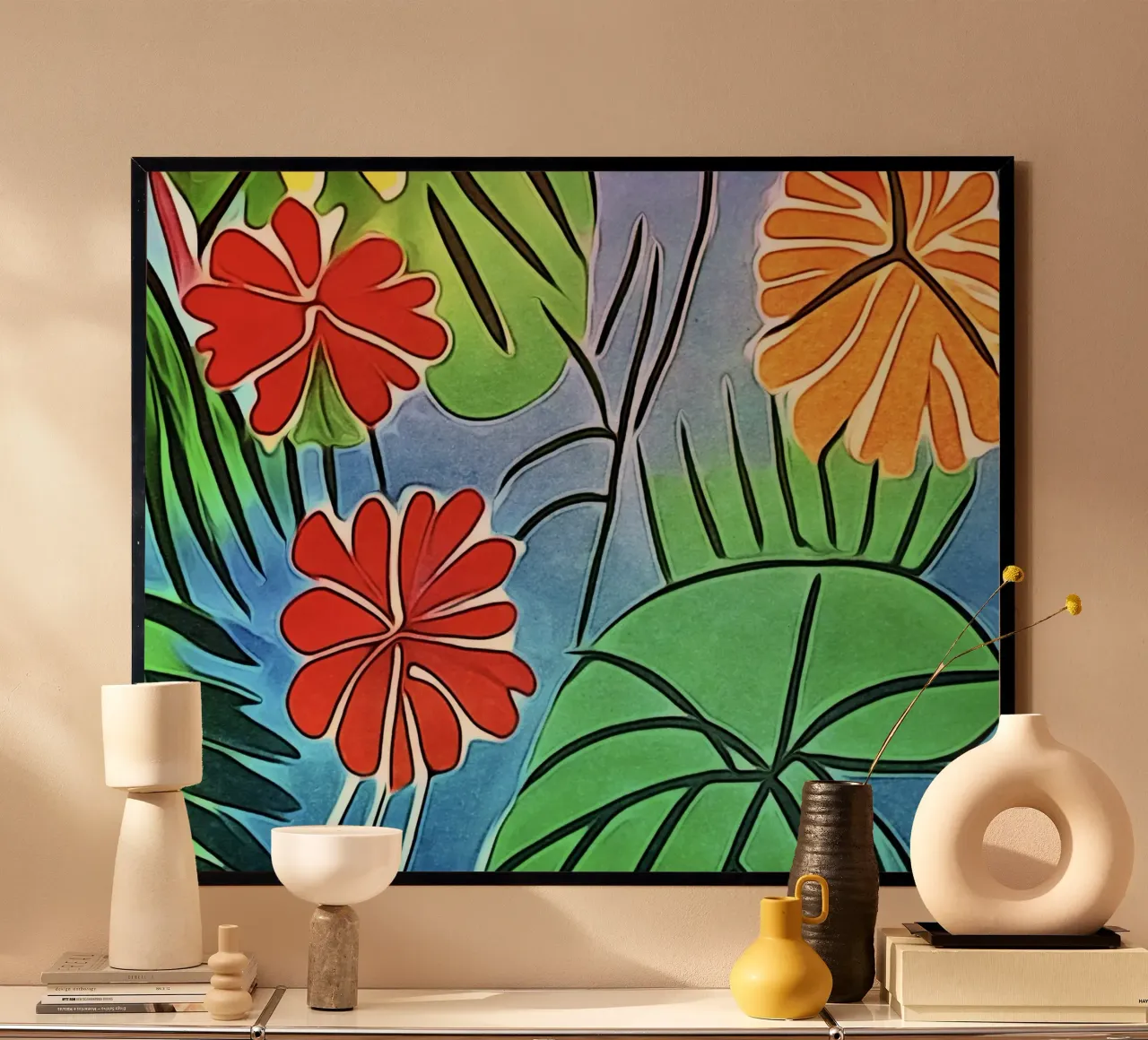 Colori dei fiori poster con telaio in plastica da ZAMART