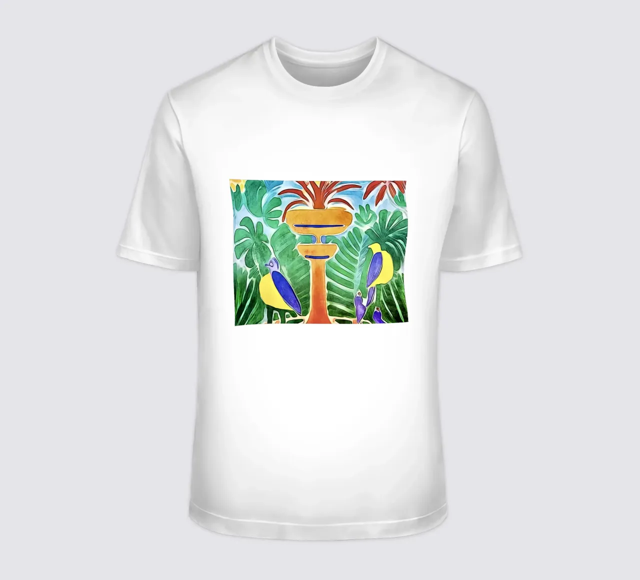 Fontana con uccelli t-shirt da ZAMART