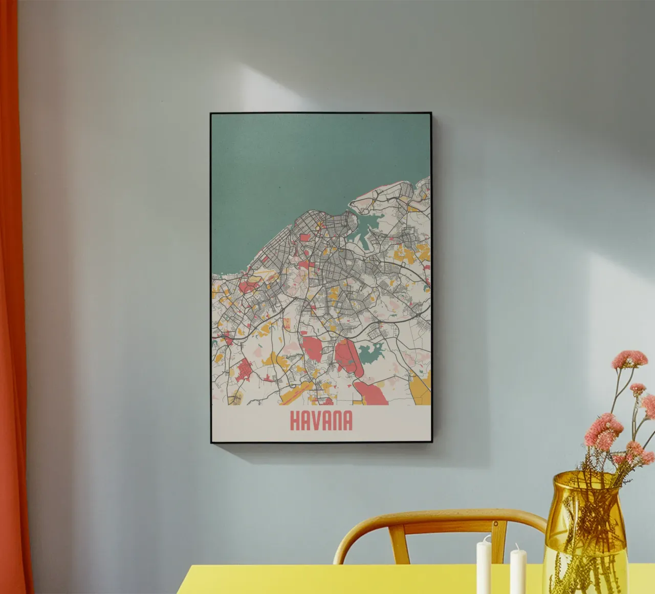 Beleef Havana - Stijlvolle stadsplattegrond in fine-art print acryl van MOOODZART