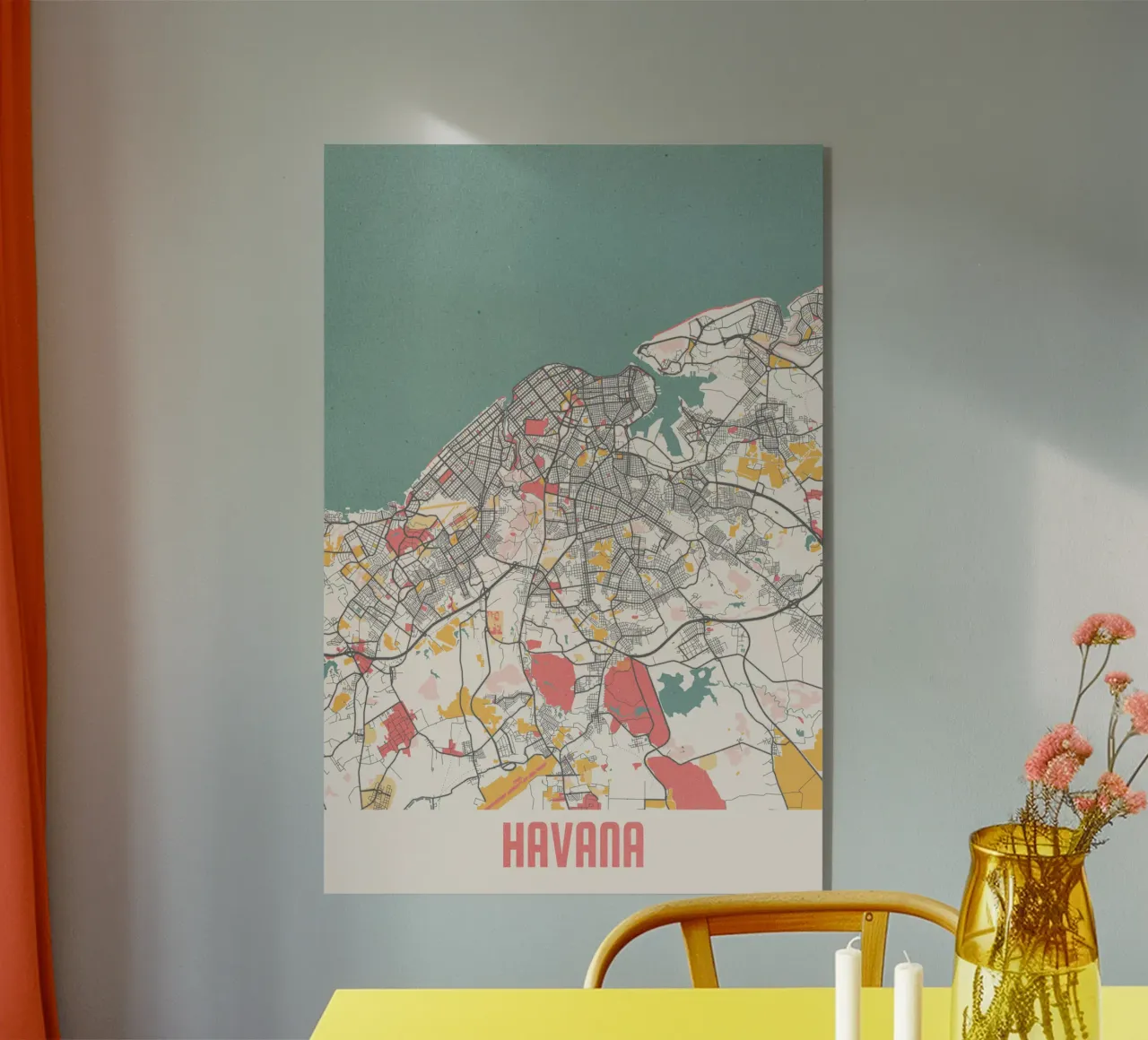 Beleef Havana - Stijlvolle stadsplattegrond in fine-art print acryl van MOOODZART