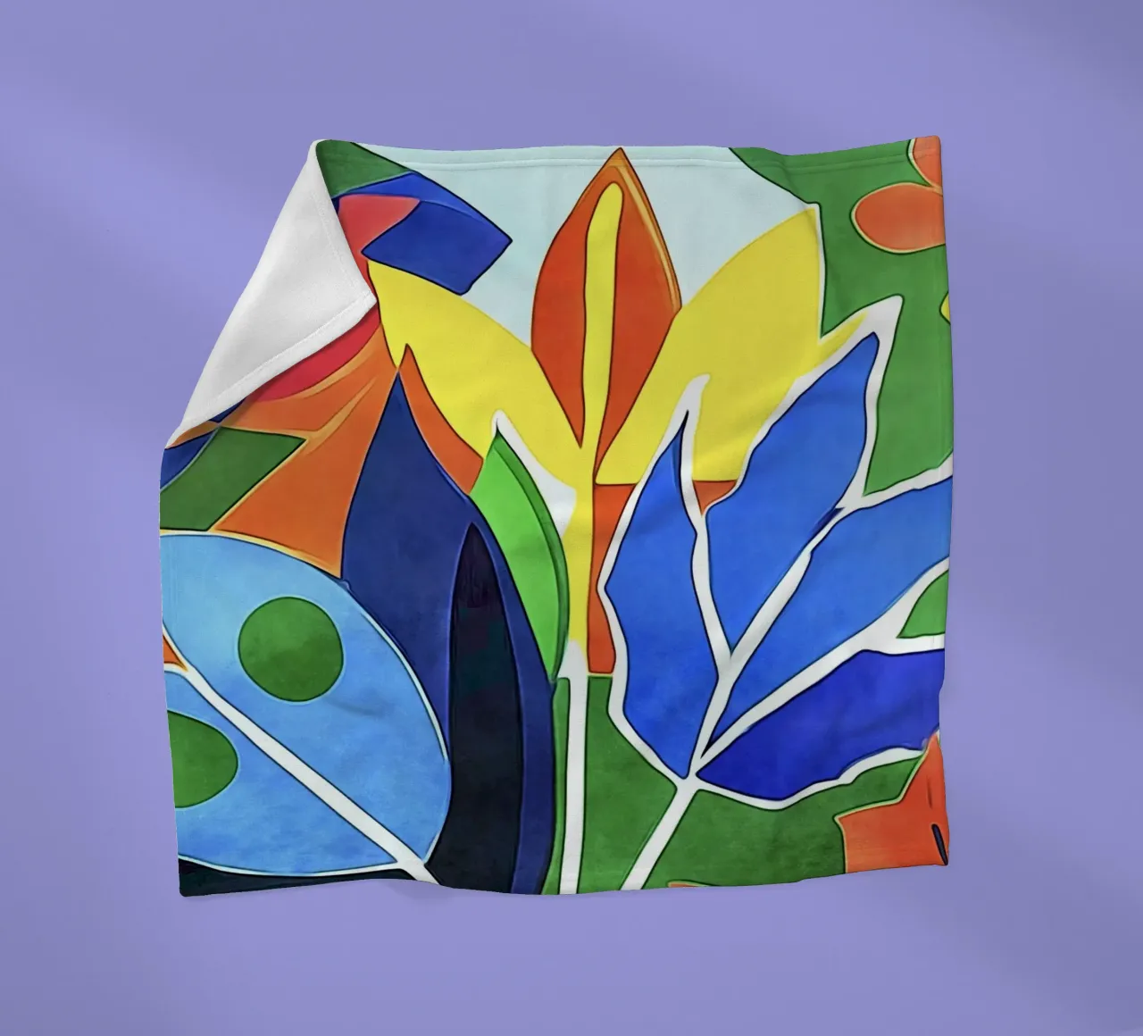 Colourful leaves, motif #2 fleece blanket by ZAMART