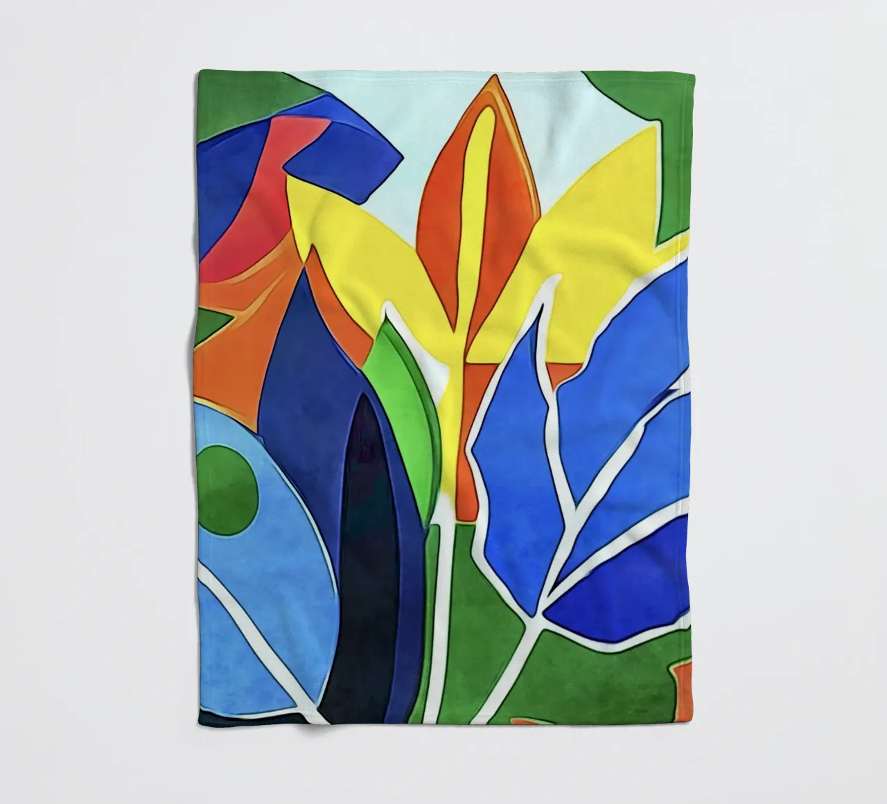 Colourful leaves, motif #2 fleece blanket by ZAMART