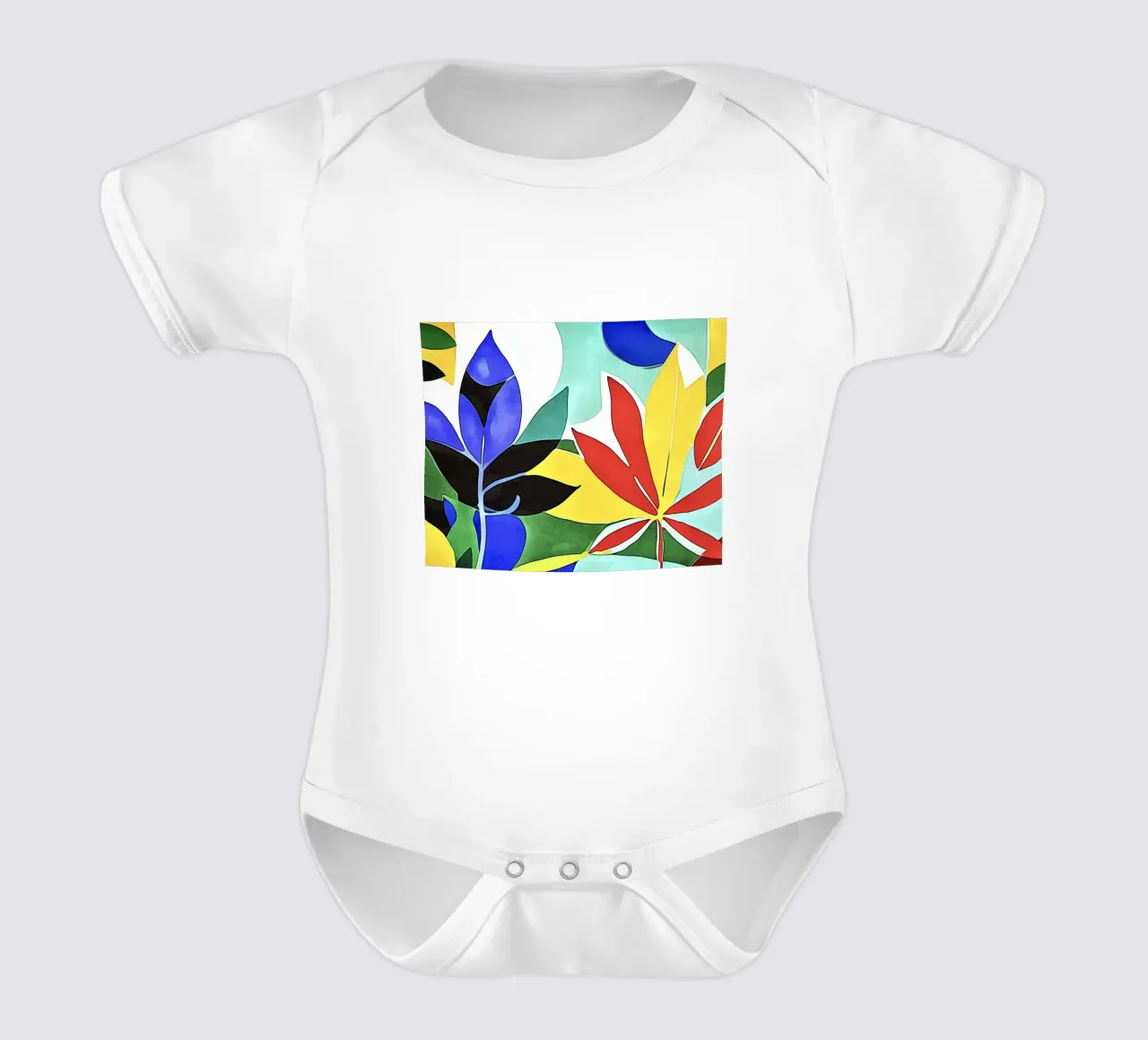 Foglie colorate body neonato maniche corte da ZAMART