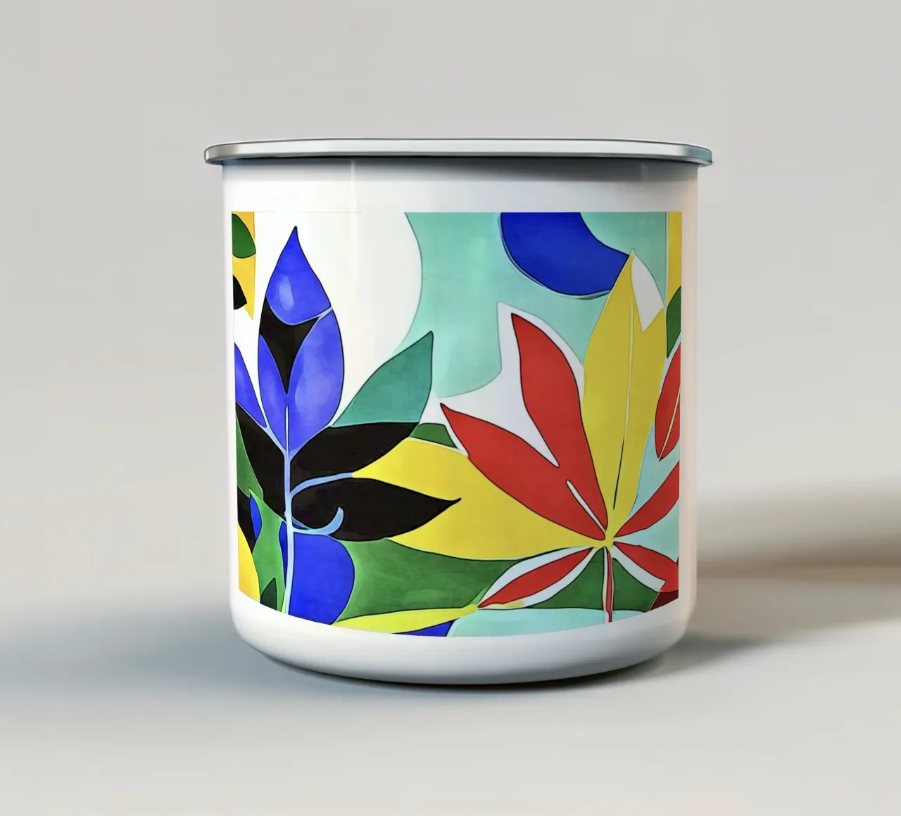 Foglie colorate tazza in smalto da ZAMART