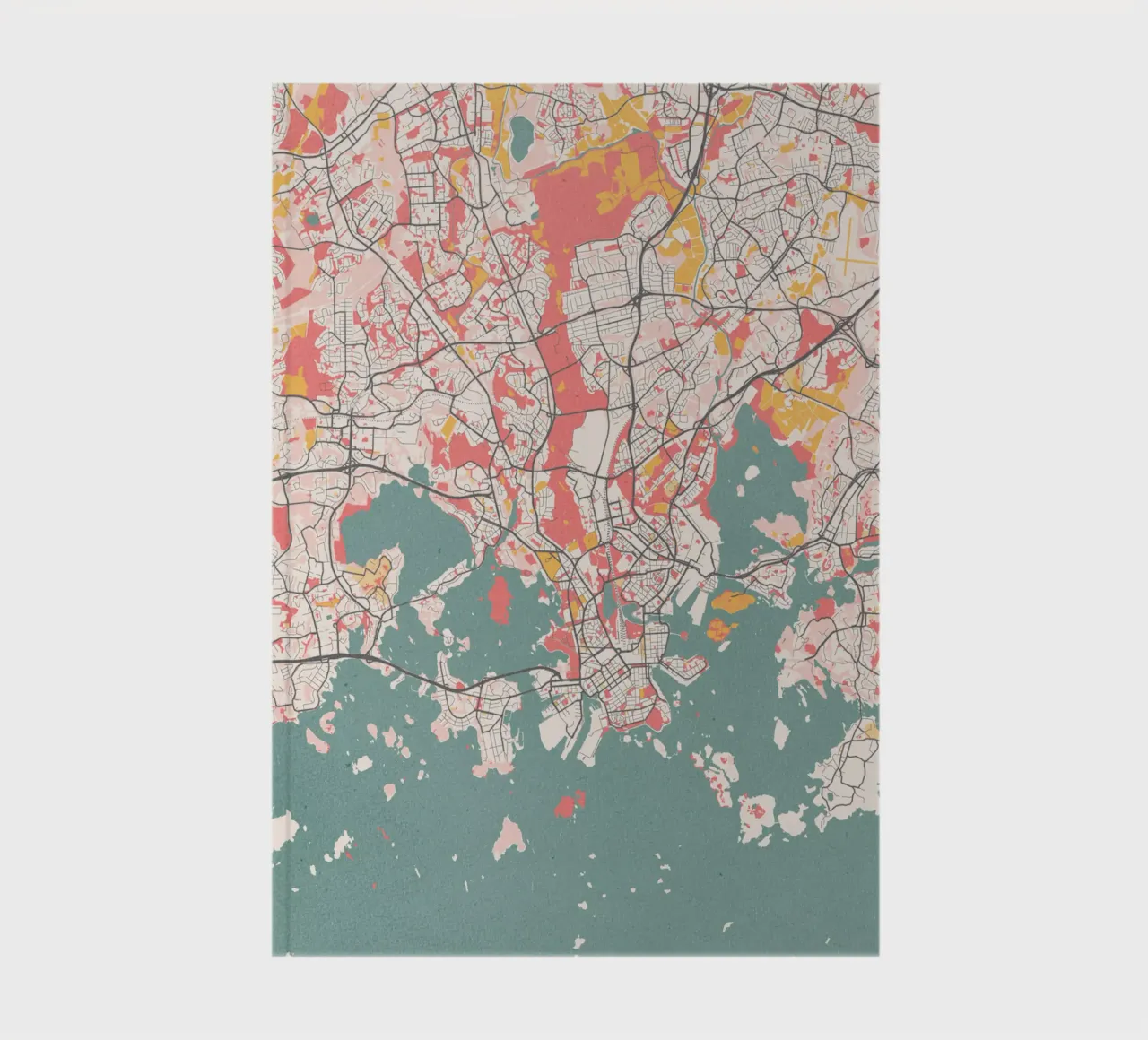 The streets of Helsinki - Minimalist art print notebook by MOOODZART