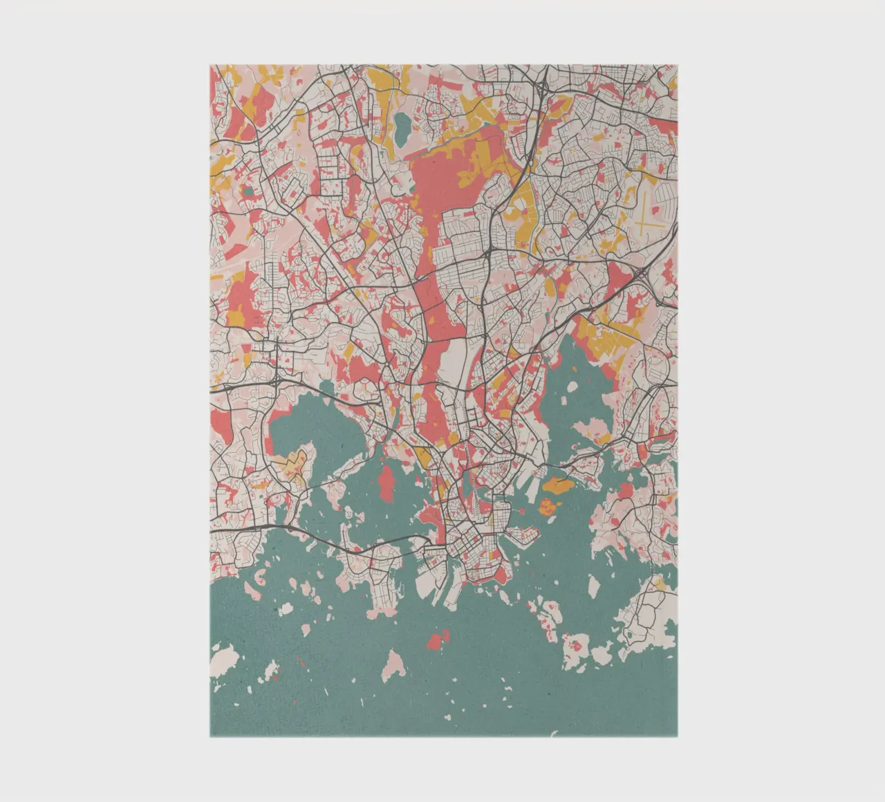 The streets of Helsinki - Minimalist art print notebook by MOOODZART