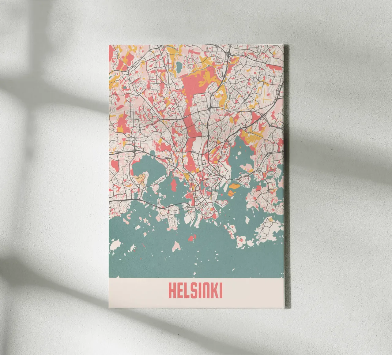The streets of Helsinki - Minimalist art print canvas with Floater frame by MOOODZART