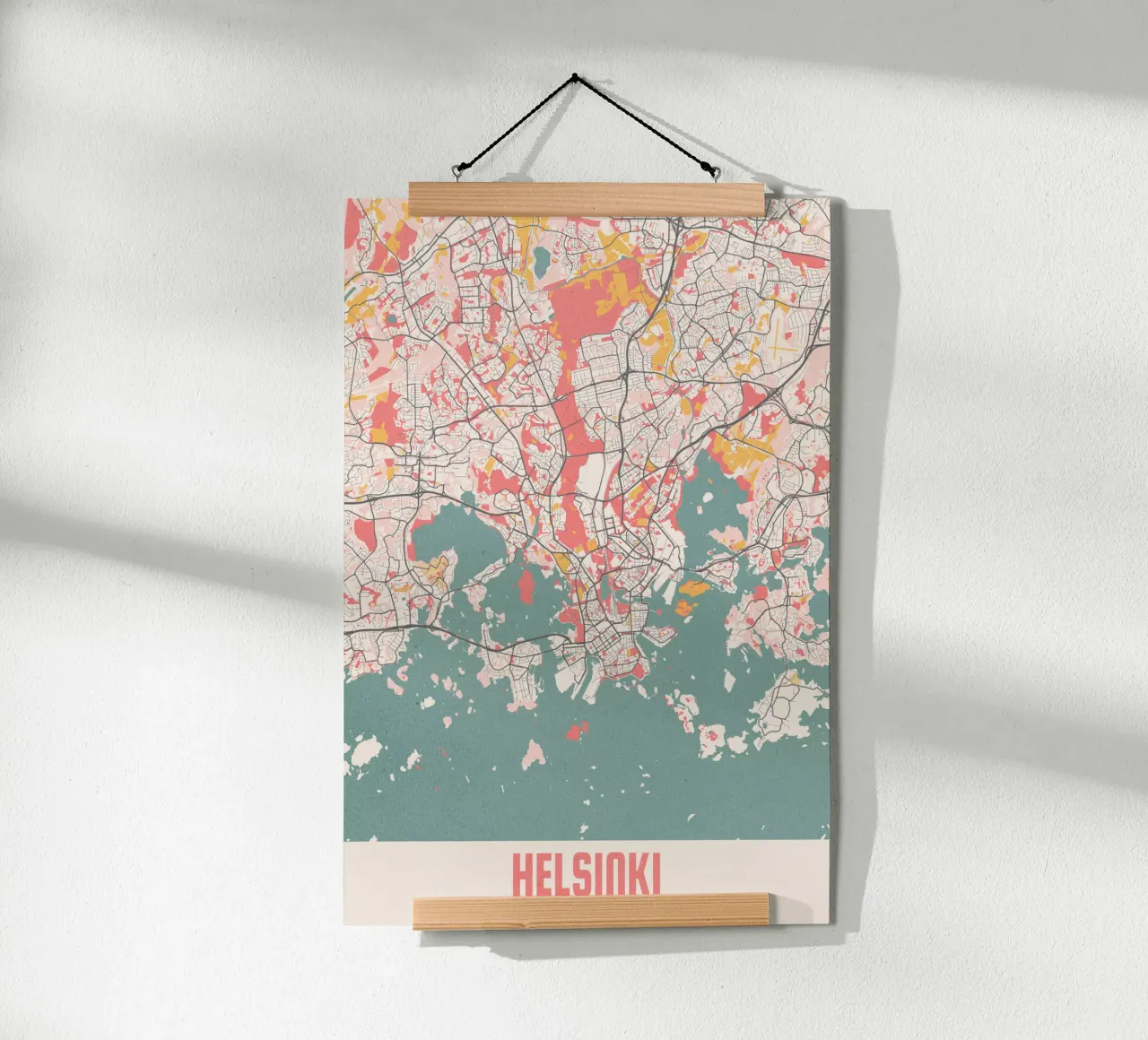 Le strade di Helsinki - Stampa d'arte minimalista poster con telaio in plastica da MOOODZART