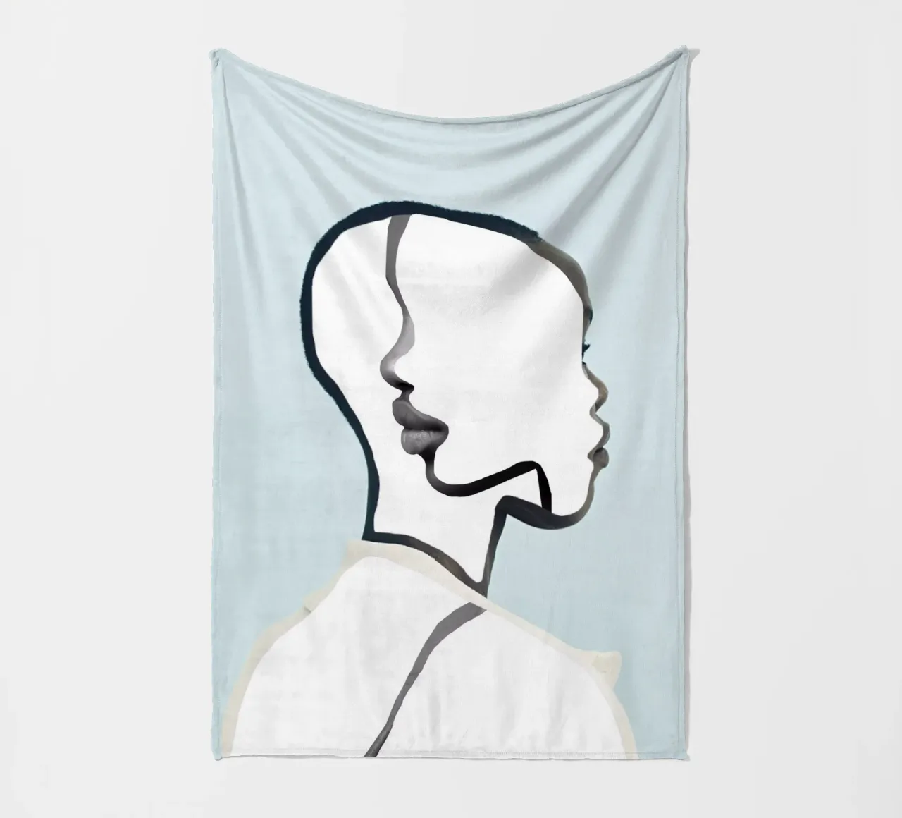 ritratto minimale coperta in pile da dada22