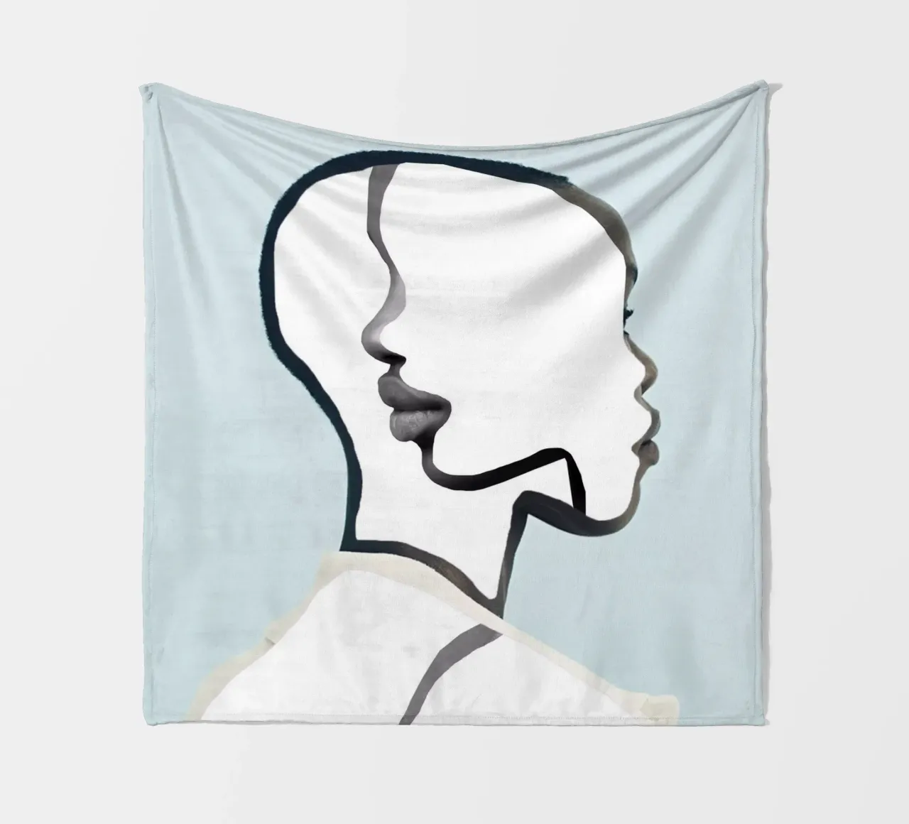 ritratto minimale coperta in pile da dada22