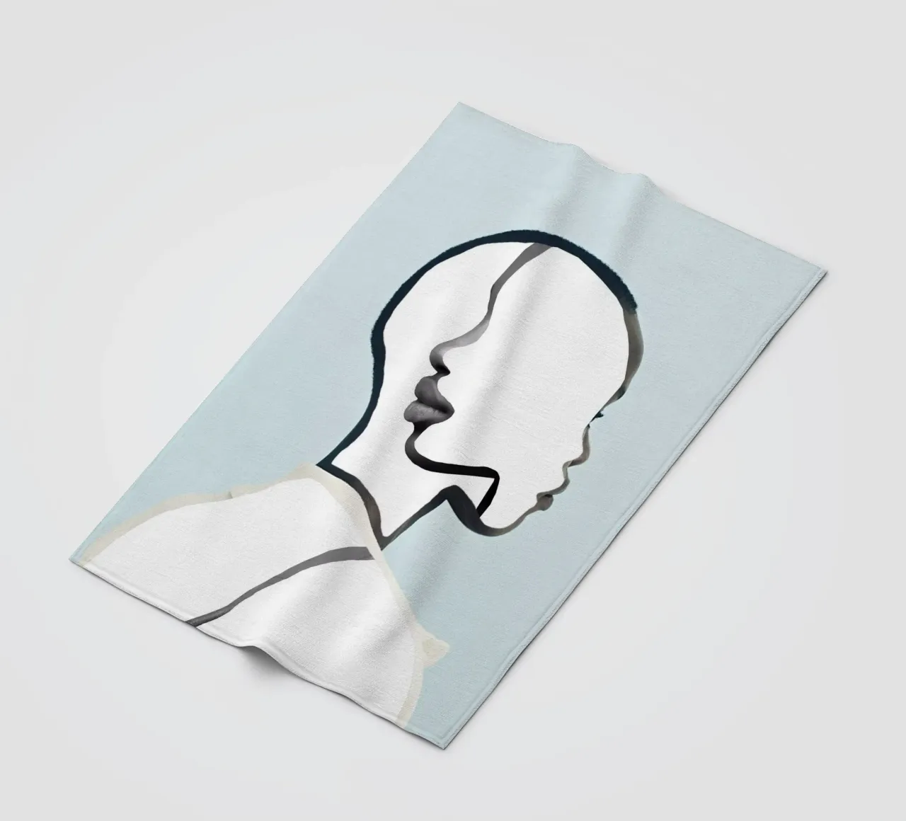 ritratto minimale coperta in pile da dada22