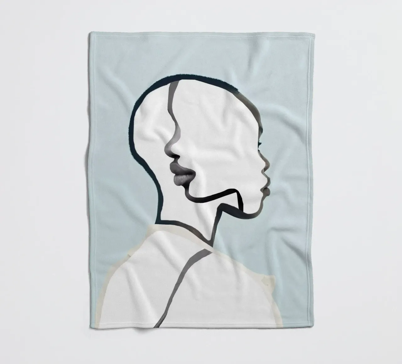 ritratto minimale coperta in pile da dada22