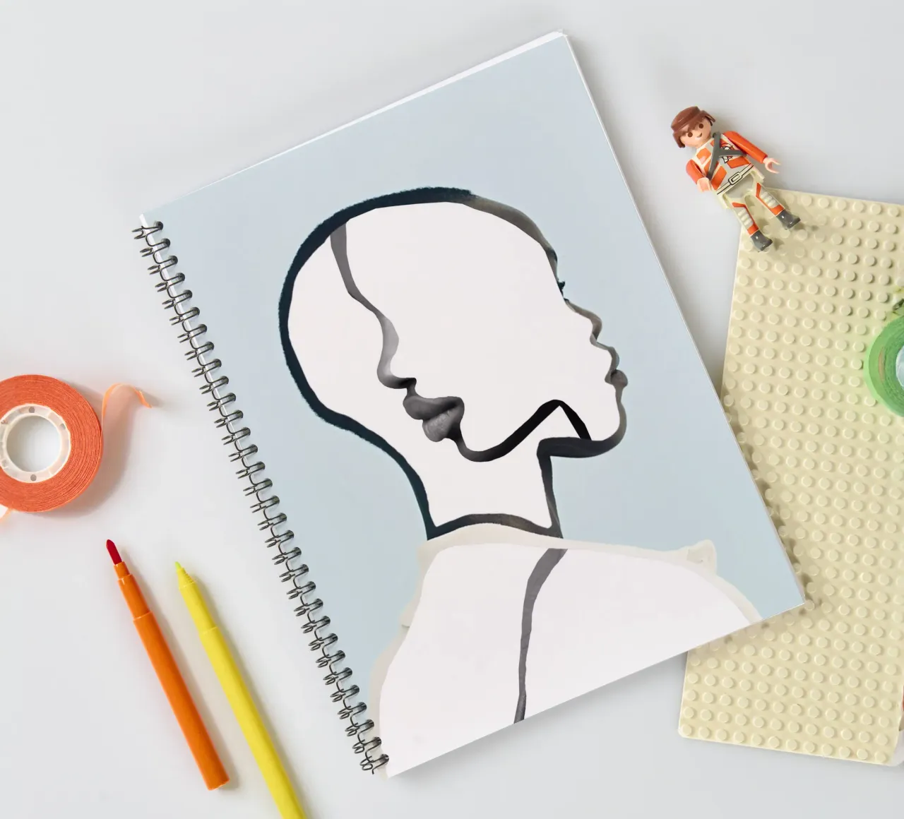 minimal portrait spiral notebook by dada22