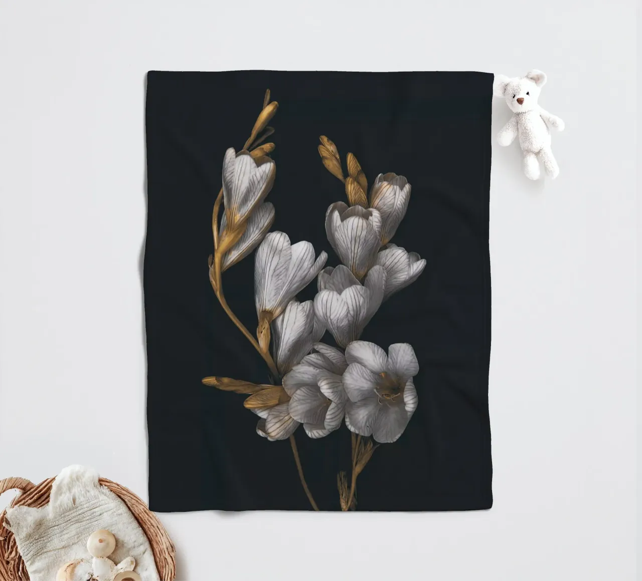 Fiori notturni coperta in pile da dada22