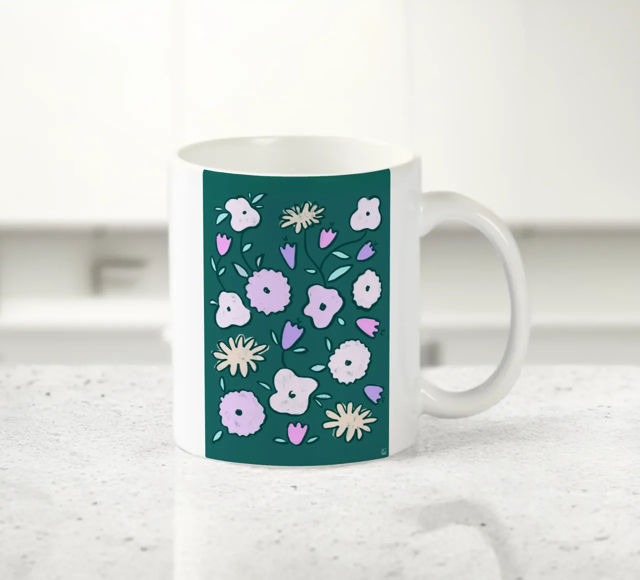 Wildflower Pattern ceramic mug by Be Mart
