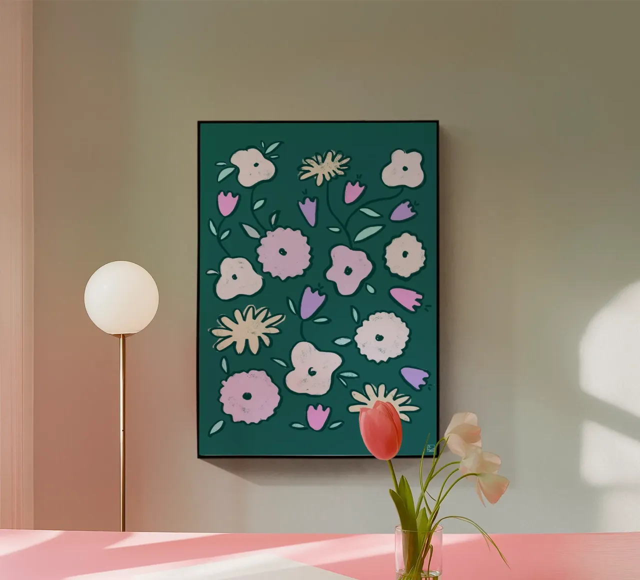 Motivo dei fiori selvatici plexiglass da Be Mart