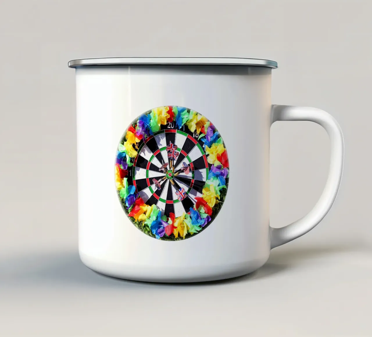 Freccette Raimbow tazza in smalto da Massimo Frascogna