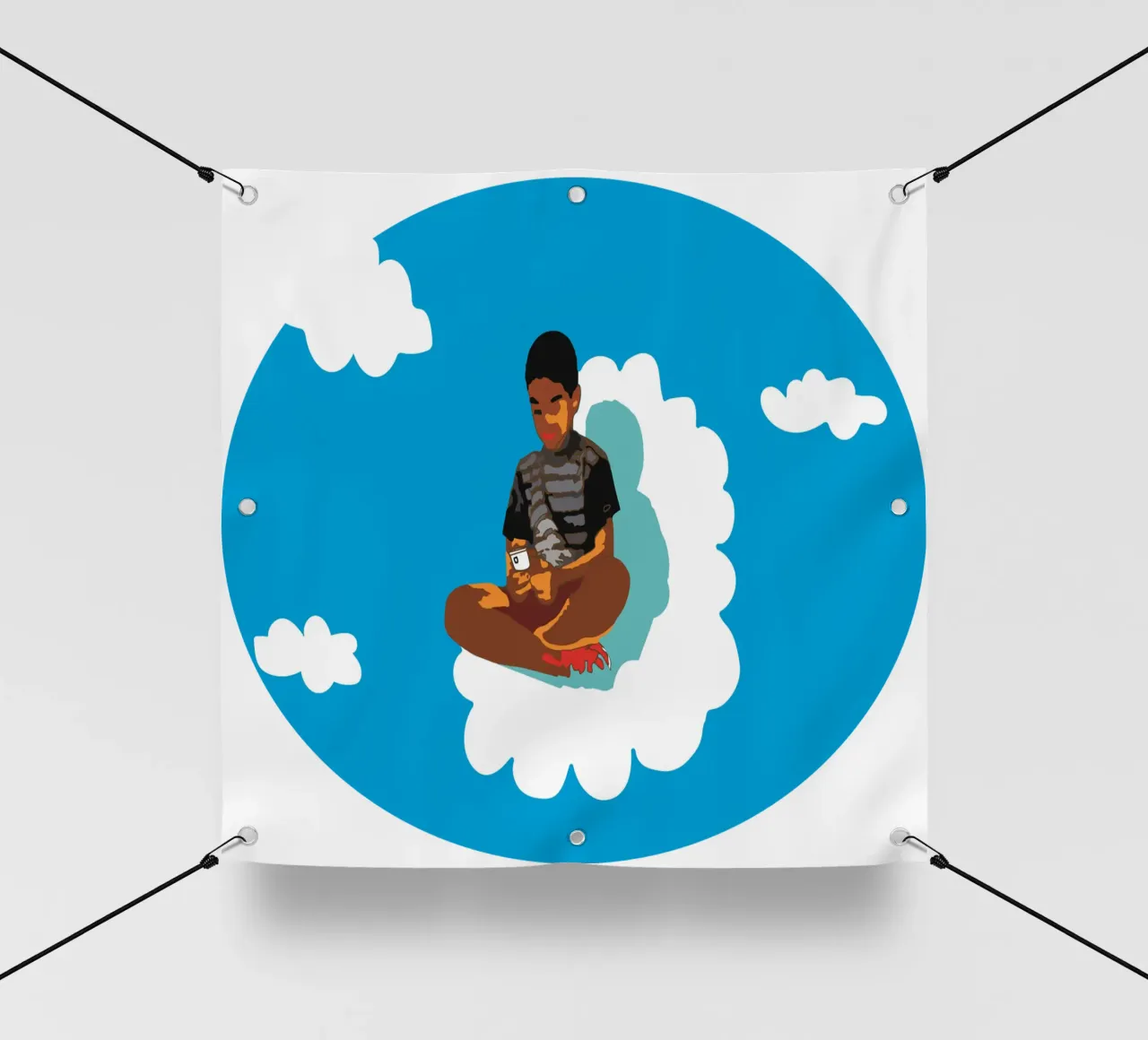 The kid in the clouds pvc cover by Massimo Frascogna