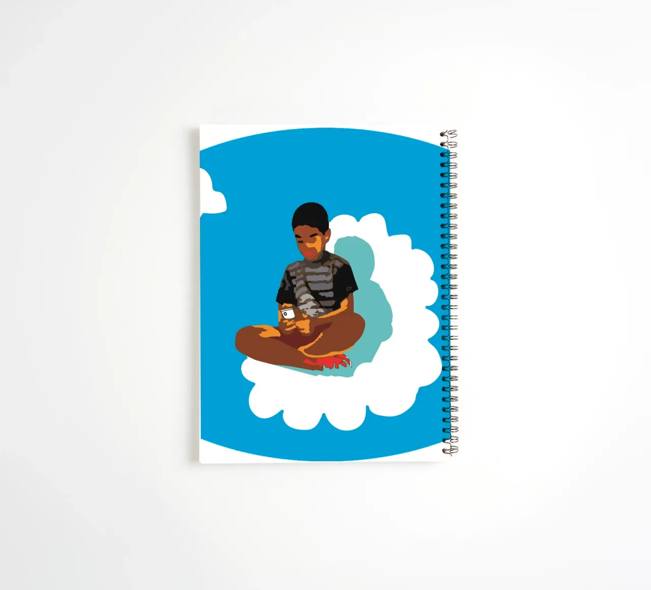 The kid in the clouds spiral notebook by Massimo Frascogna