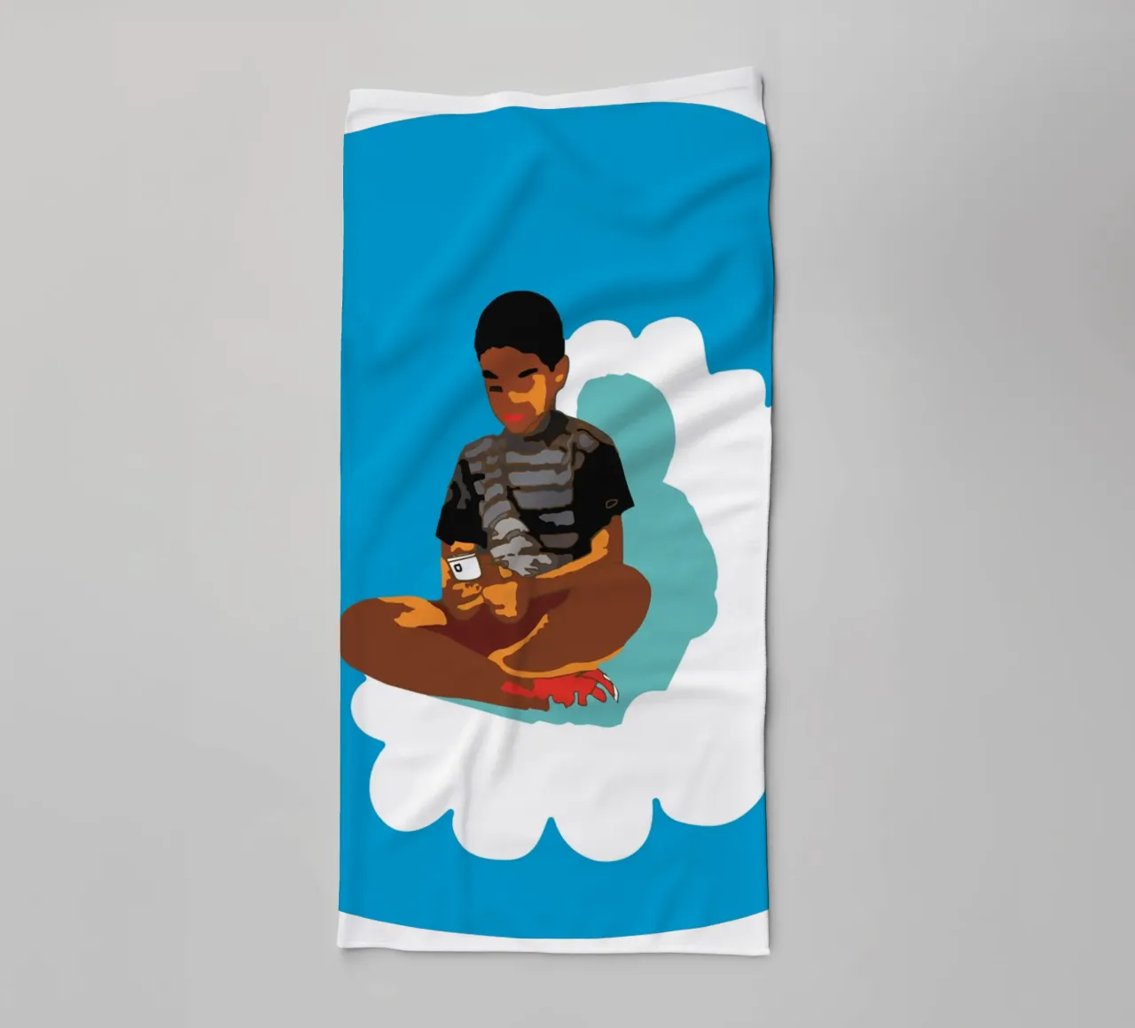 The kid in the clouds towel by Massimo Frascogna
