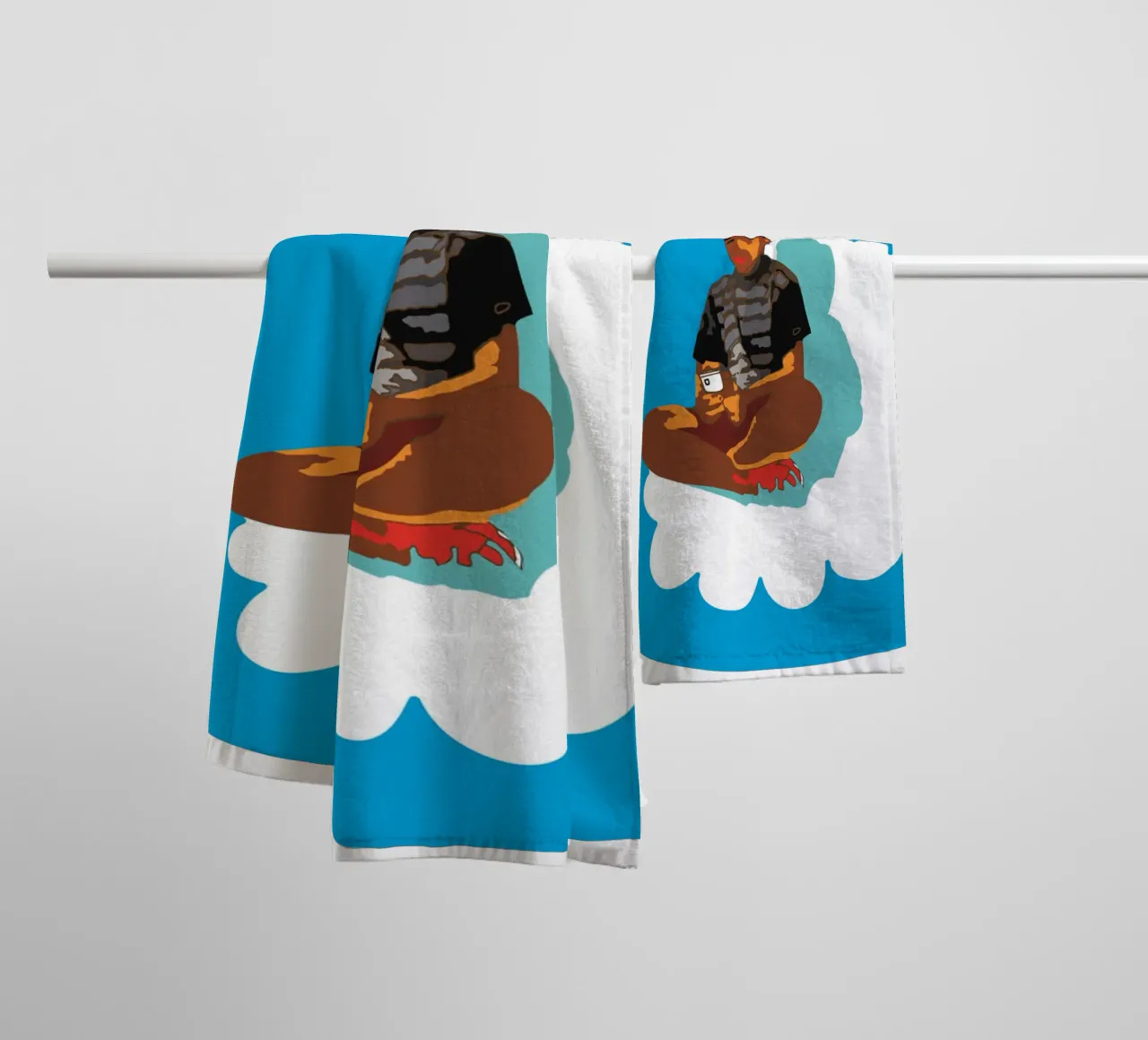 The kid in the clouds towel by Massimo Frascogna