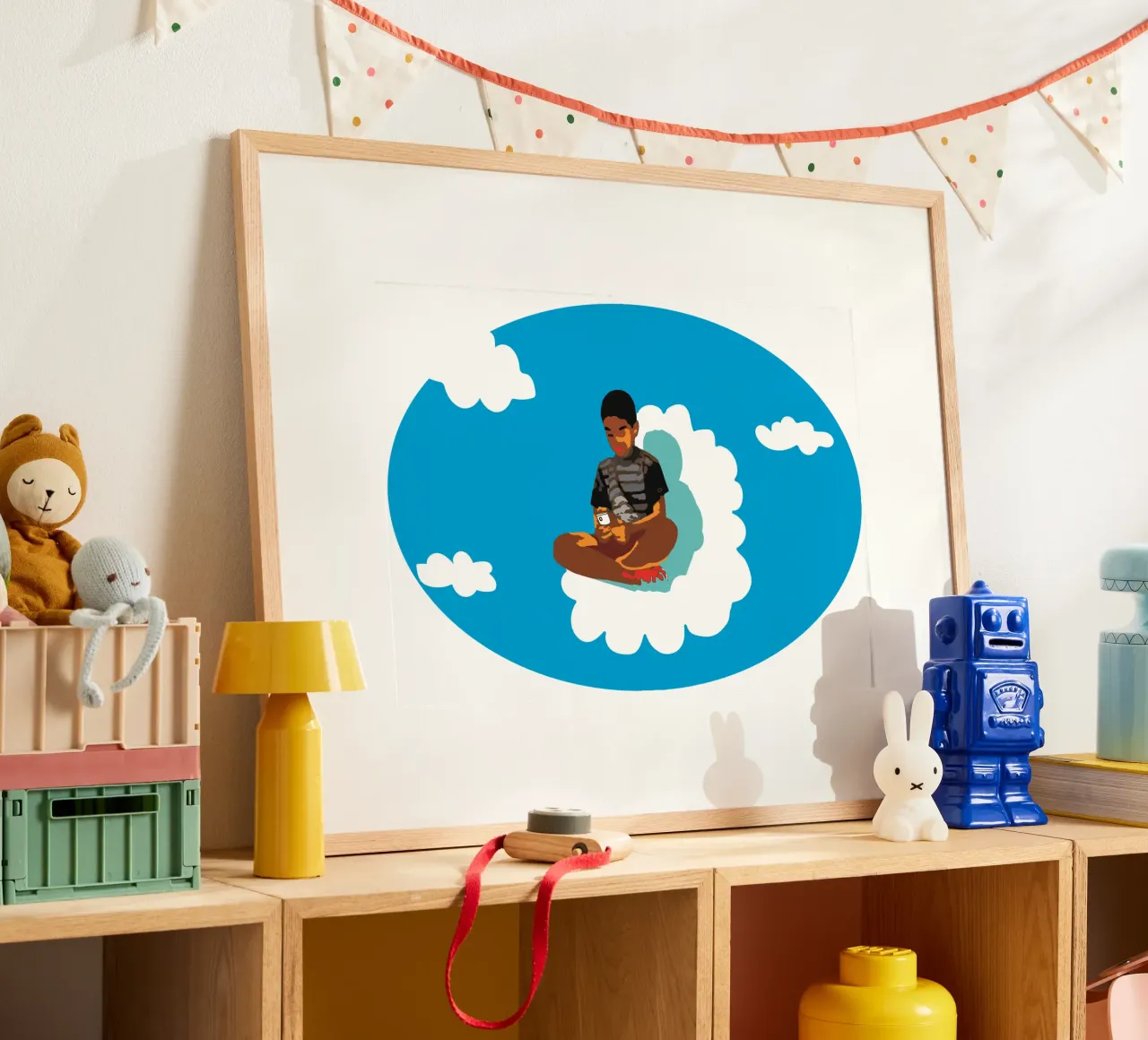 The kid in the clouds hahnemühle by Massimo Frascogna