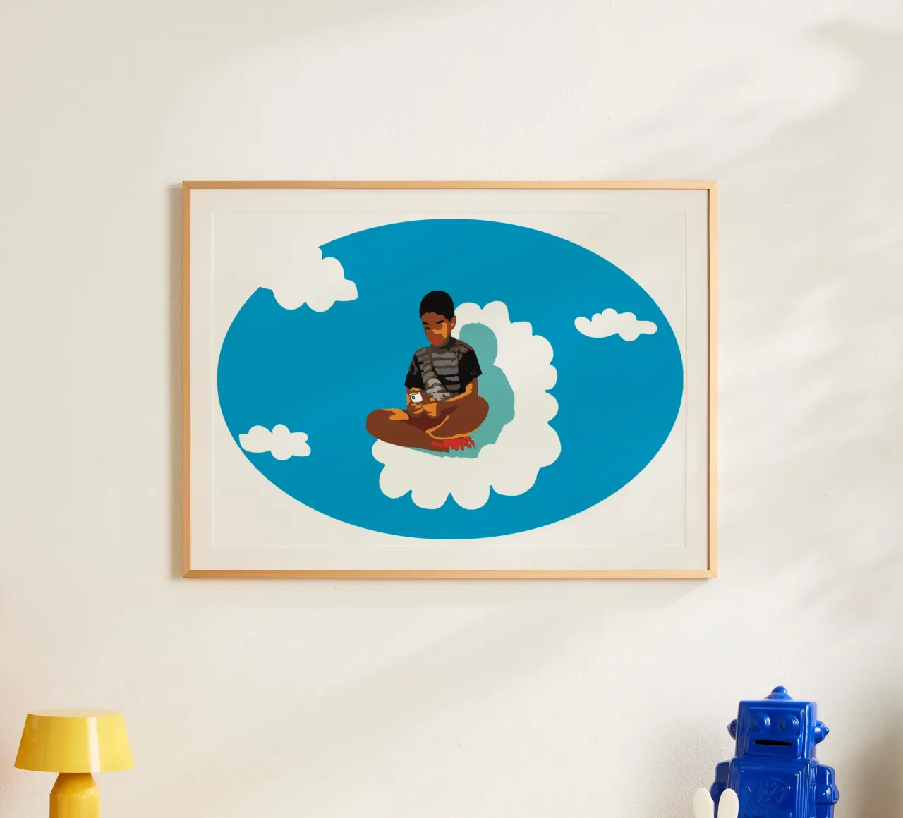 The kid in the clouds hahnemühle by Massimo Frascogna