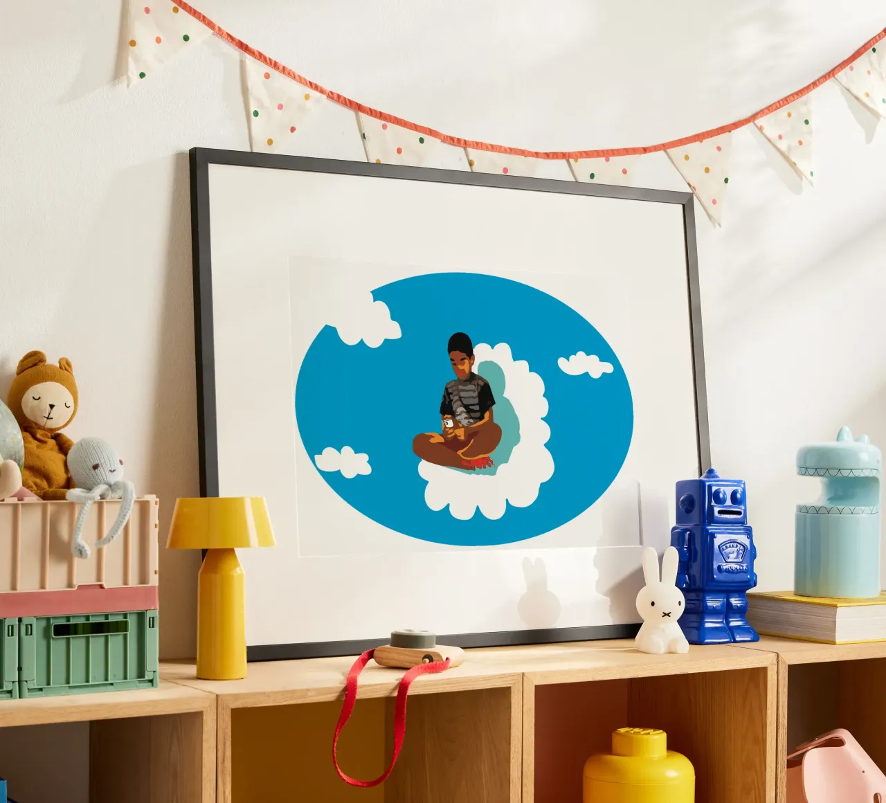 The kid in the clouds hahnemühle by Massimo Frascogna