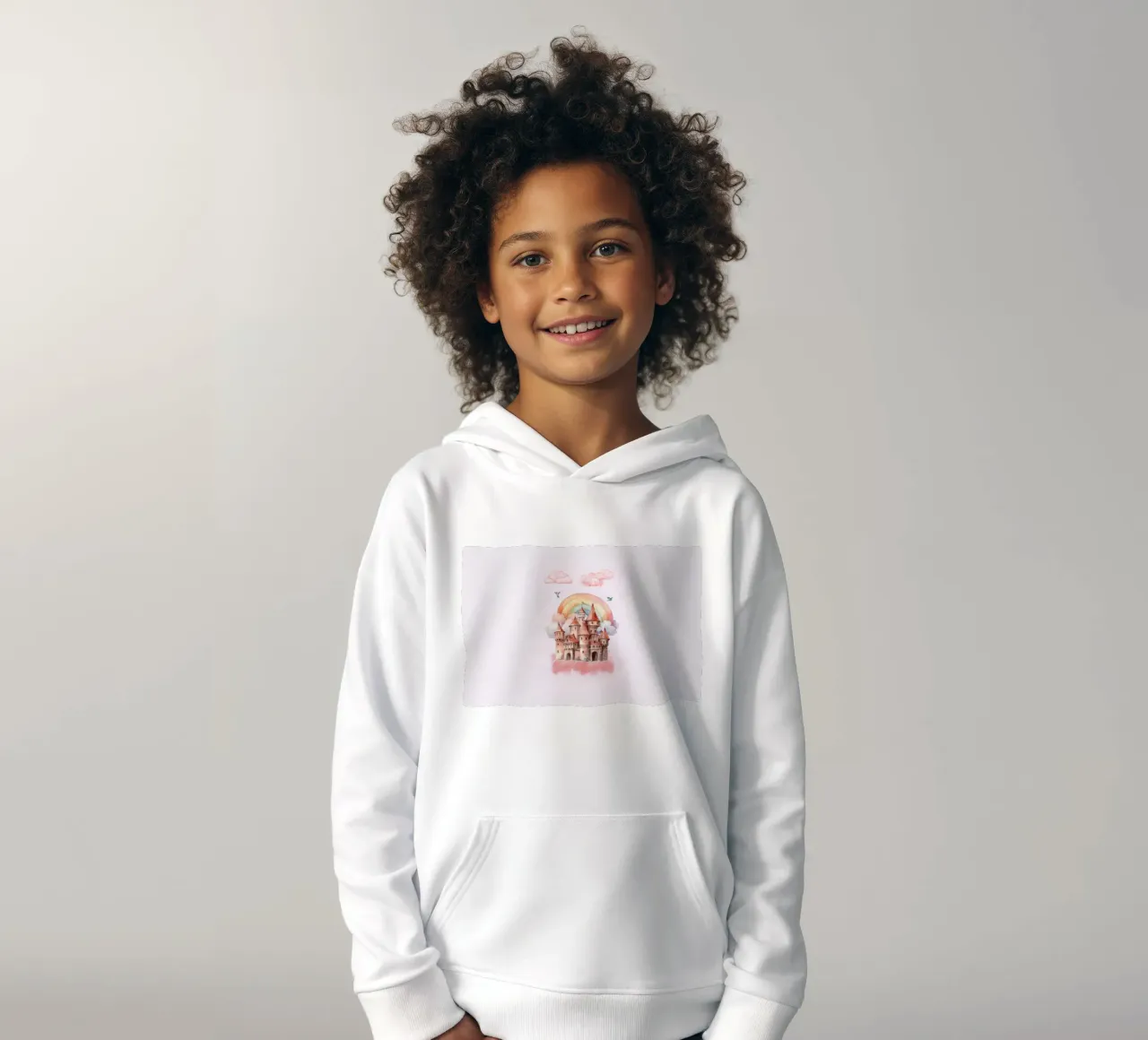 Fortezza dei sogni arcobaleno felpa bambino con cappuccio da Doodle Dreams Art