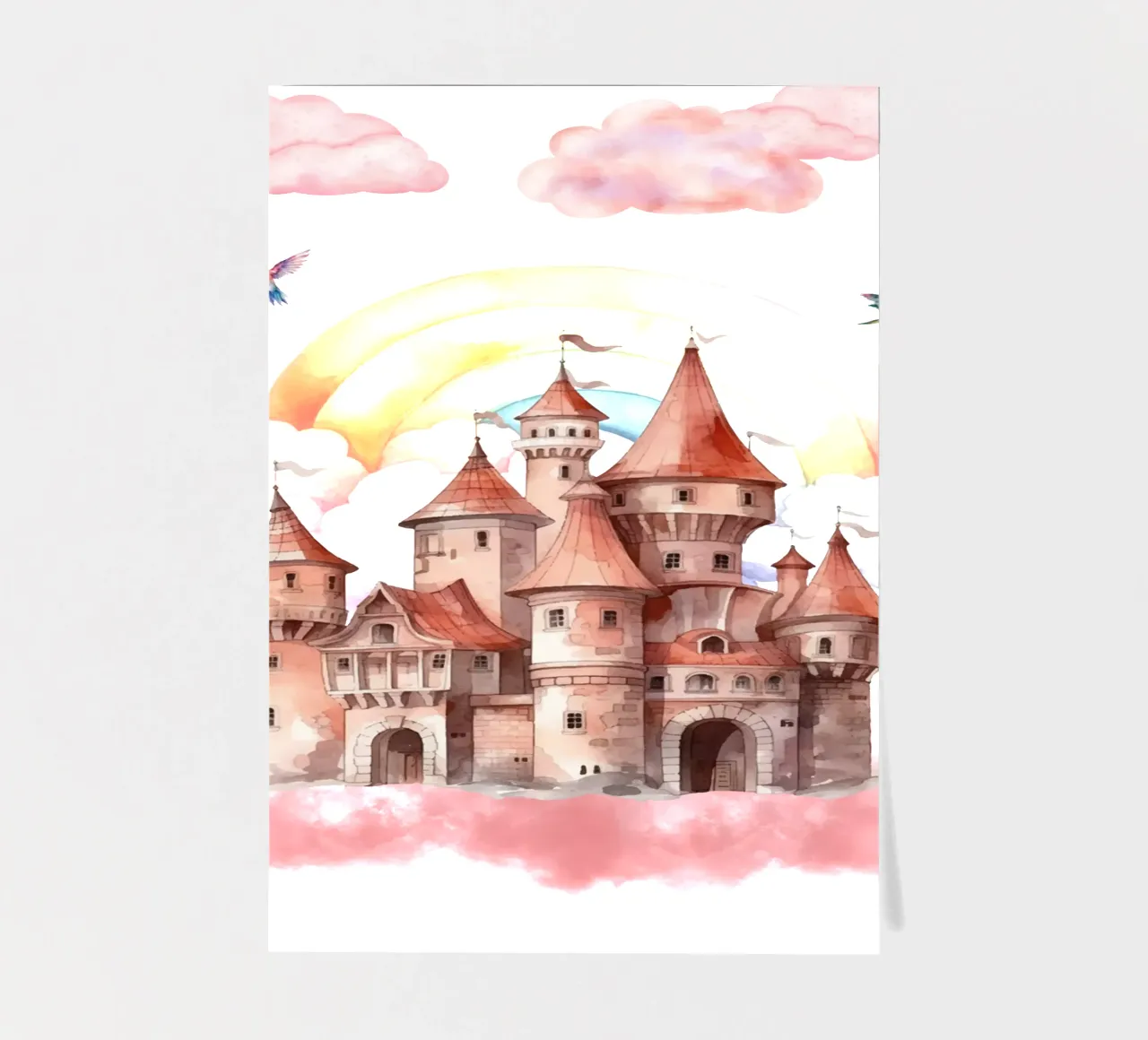 Rainbow Dream Fortress sticker sheet by Doodle Dreams Art