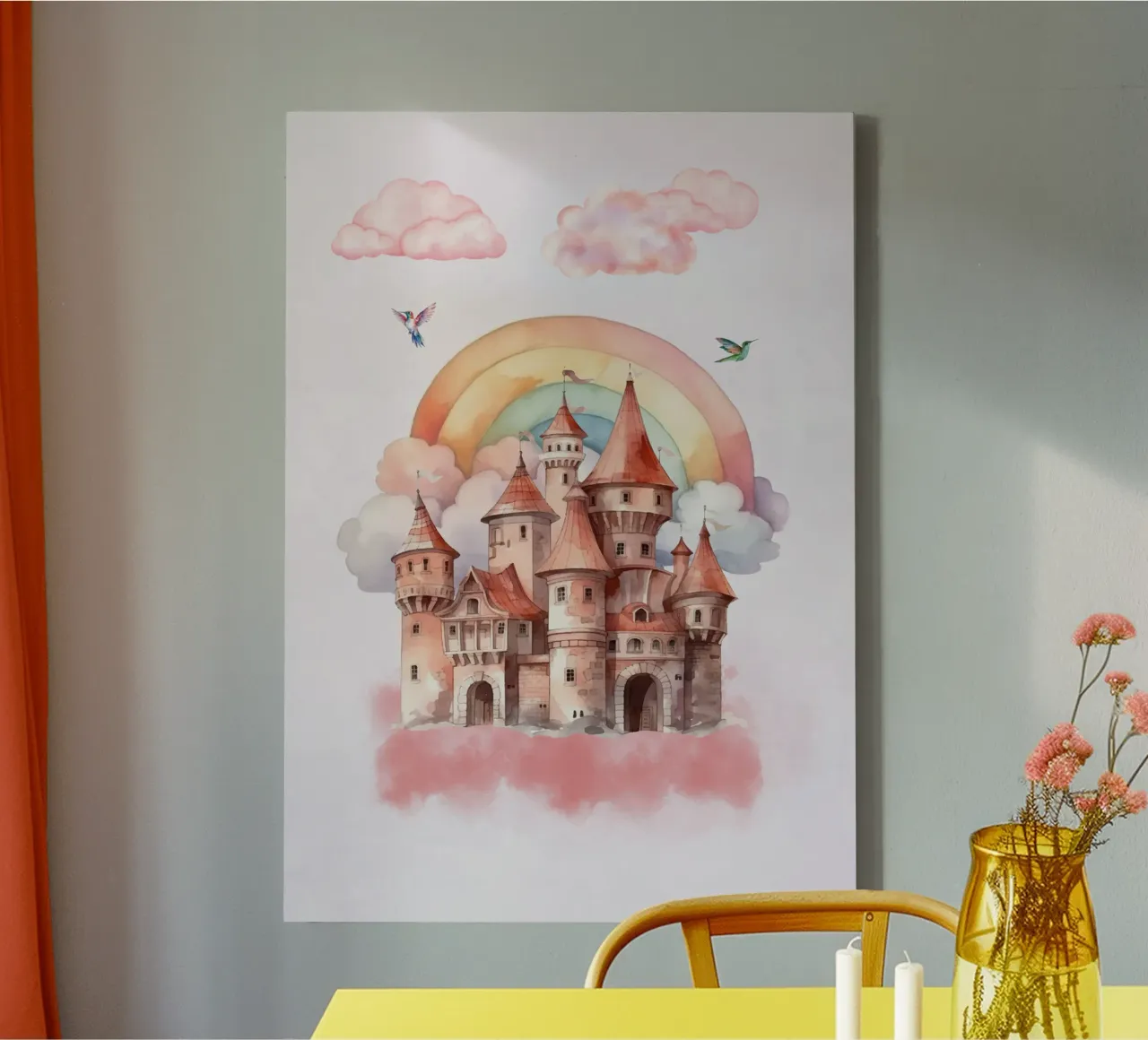 Fortezza dei sogni arcobaleno tela da Doodle Dreams Art
