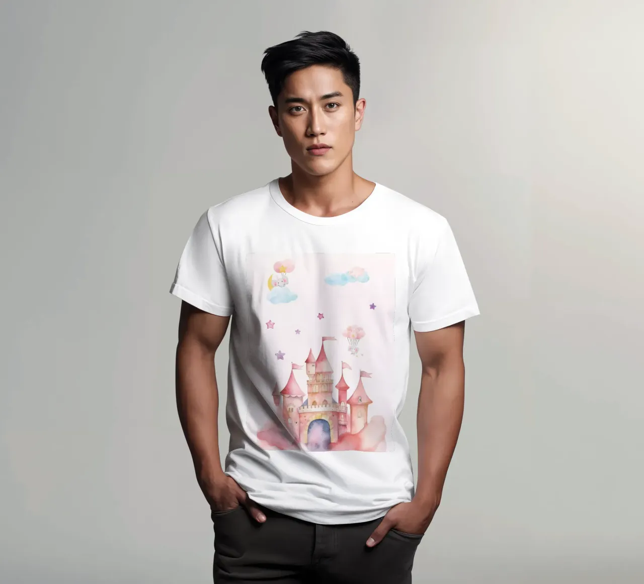 Pastellfarbener Märchenpalast T-Shirt von Doodle Dreams Art