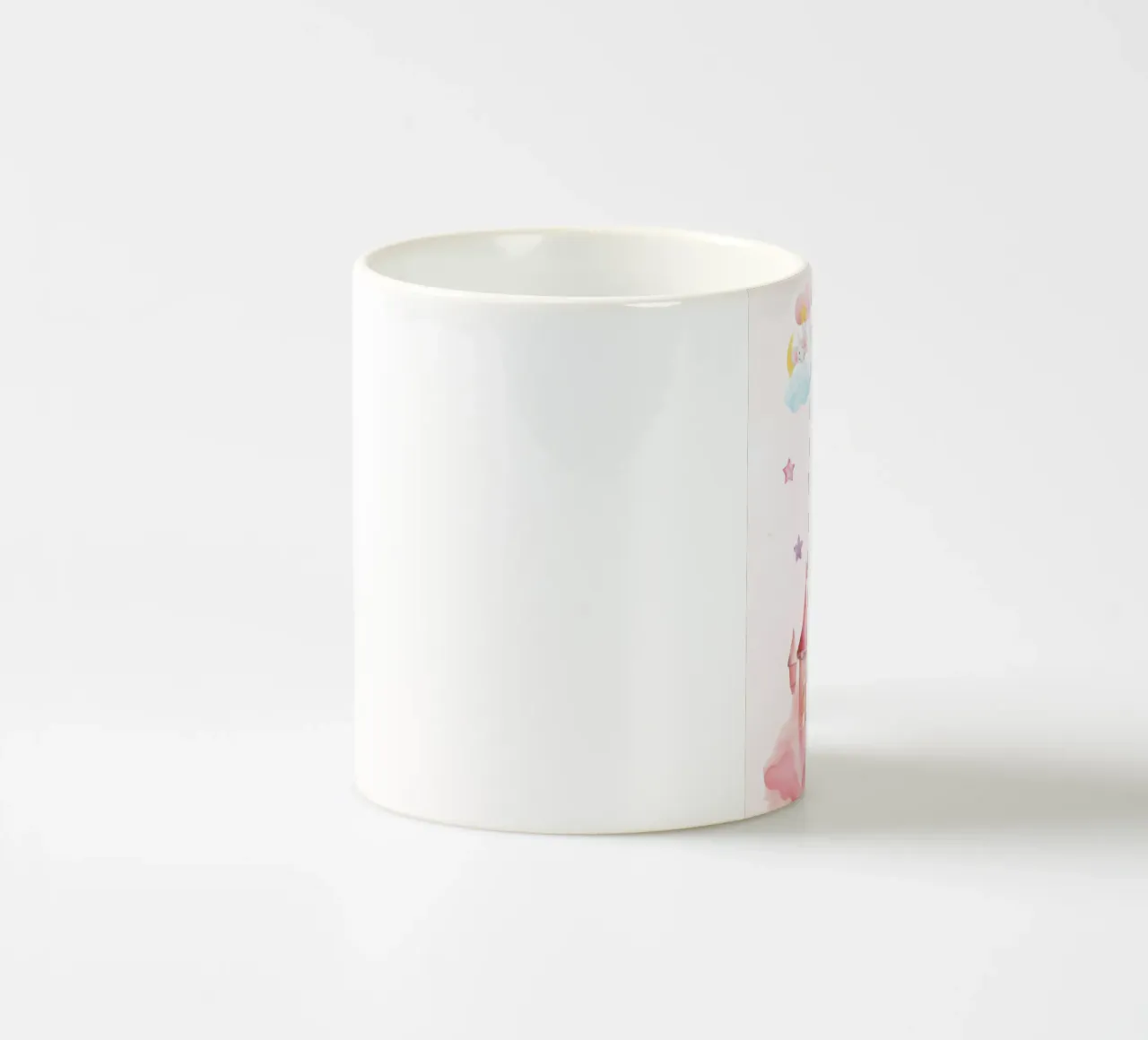 Pastel Fairy Tale Palace ceramic mug by Doodle Dreams Art