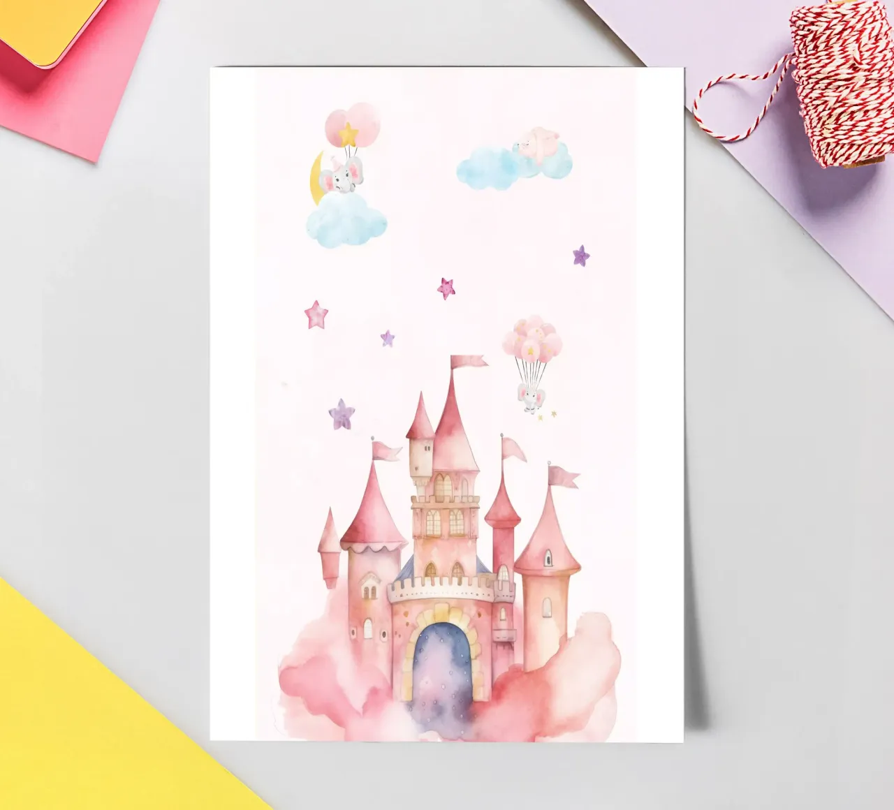 Pastel Fairy Tale Palace sticker sheet by Doodle Dreams Art