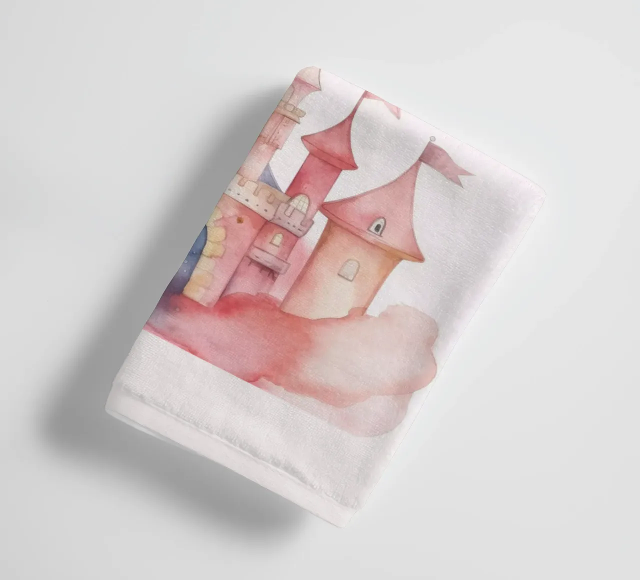 Pastellfarbener Märchenpalast Handtuch von Doodle Dreams Art