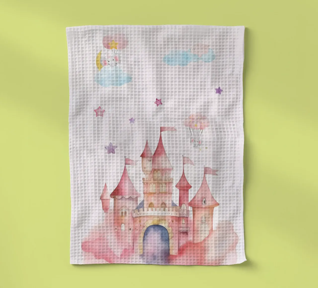 Pastellfarbener Märchenpalast Geschirrtuch von Doodle Dreams Art