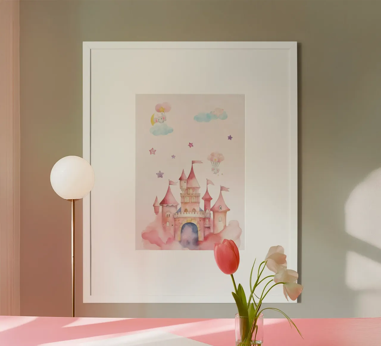 Palazzo delle fiabe pastello poster da Doodle Dreams Art