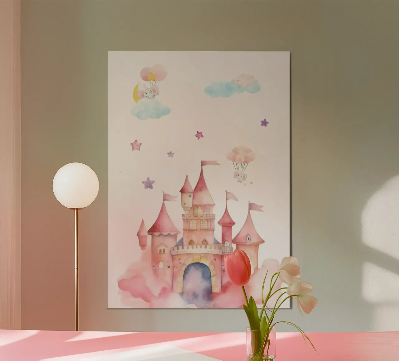 Palazzo delle fiabe pastello poster da Doodle Dreams Art