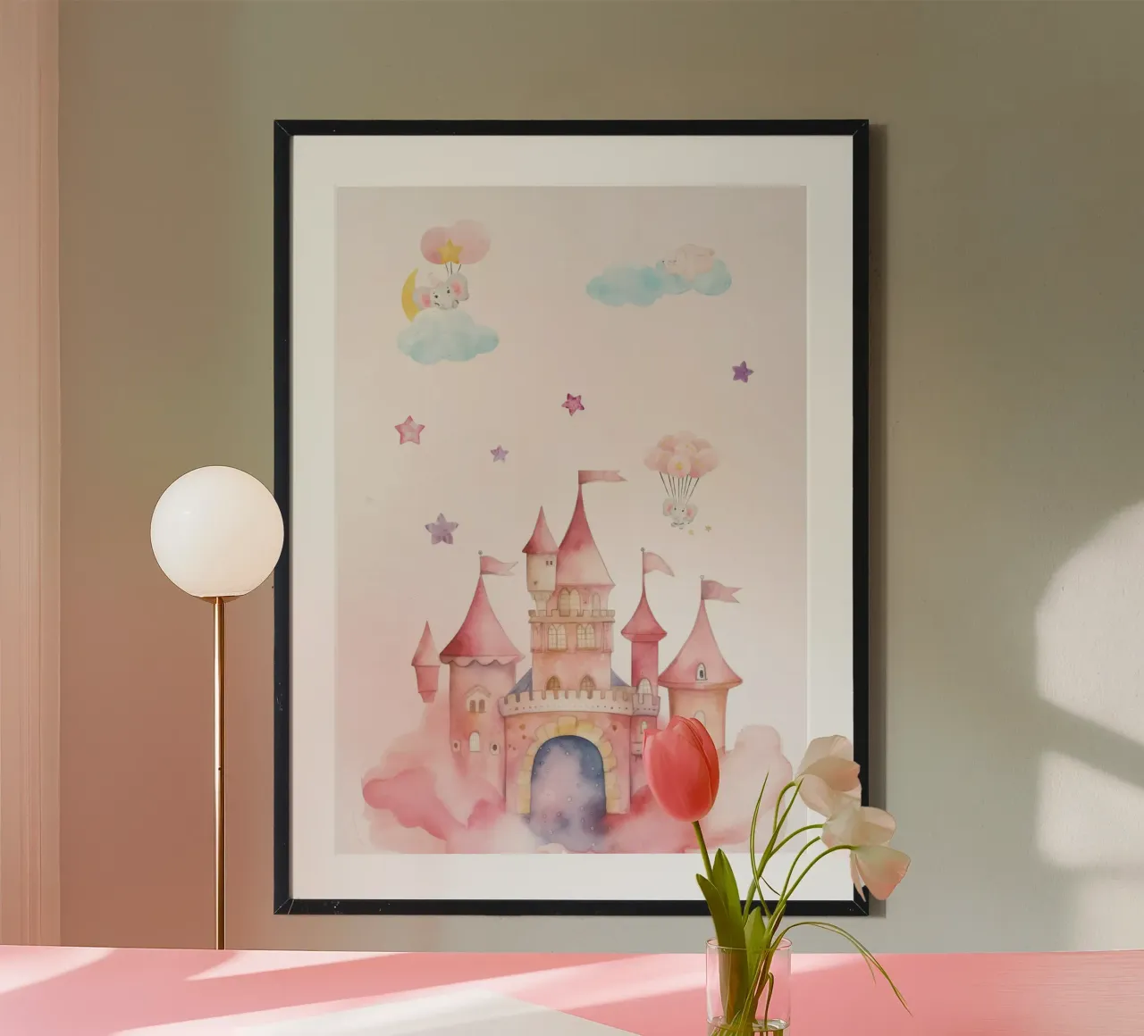 Palazzo delle fiabe pastello poster da Doodle Dreams Art