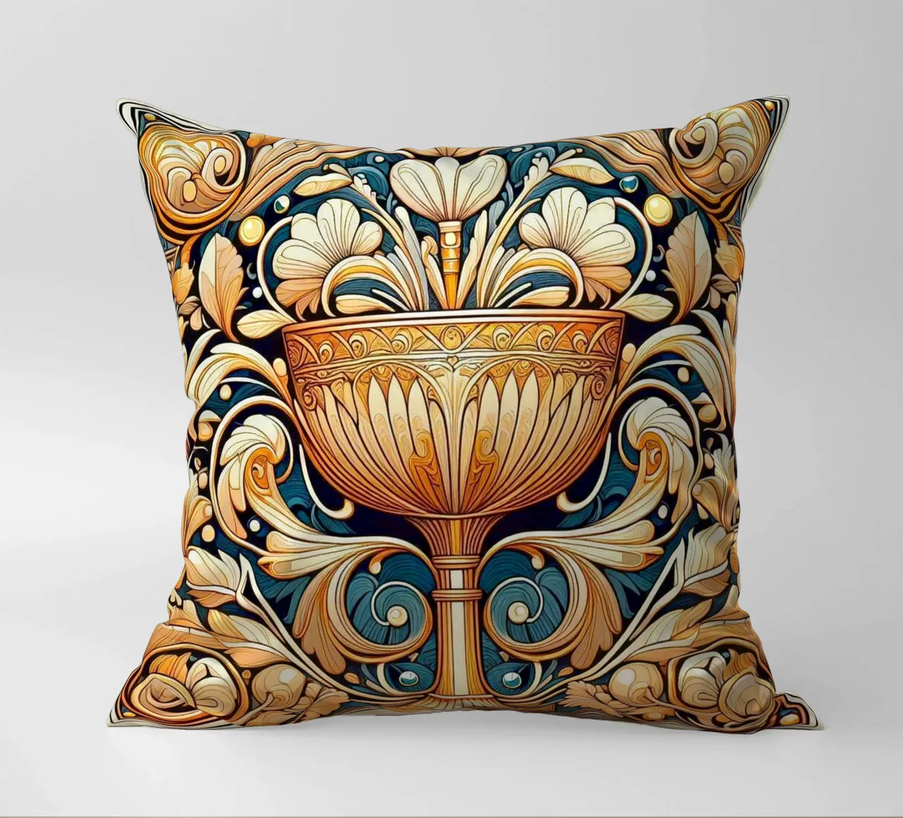 Calice d'oro cuscino da Art-Nouveau-Dsg