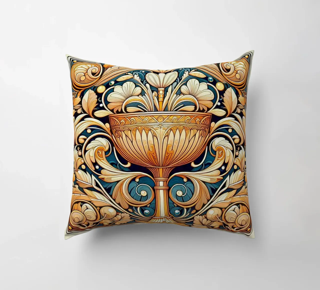 Calice d'oro cuscino da Art-Nouveau-Dsg