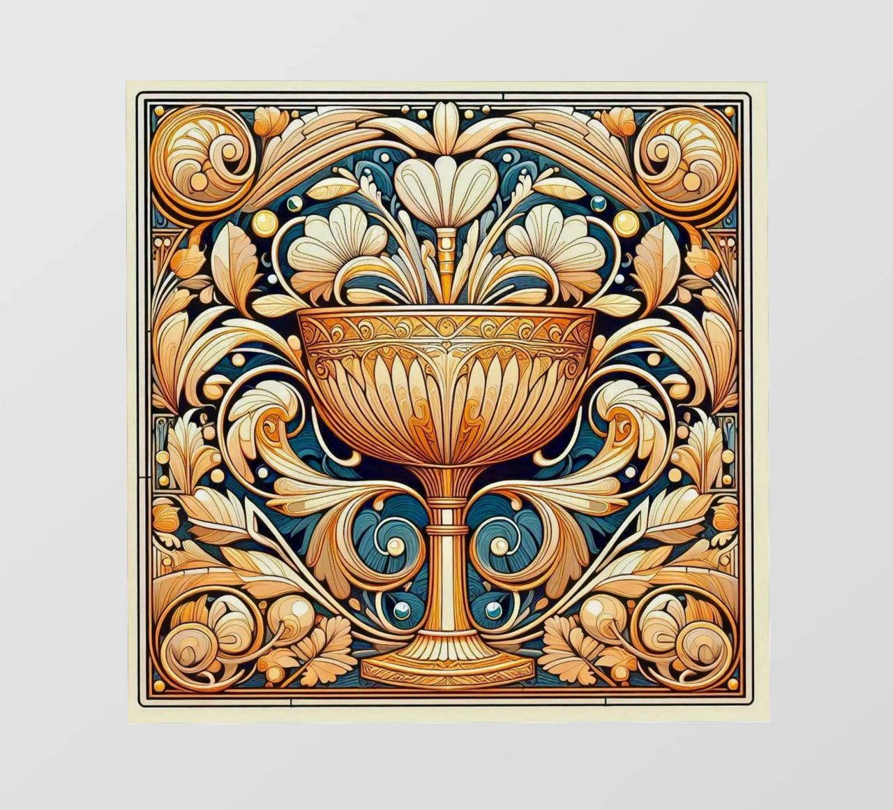 Calice d'oro pellicola backlit da Art-Nouveau-Dsg