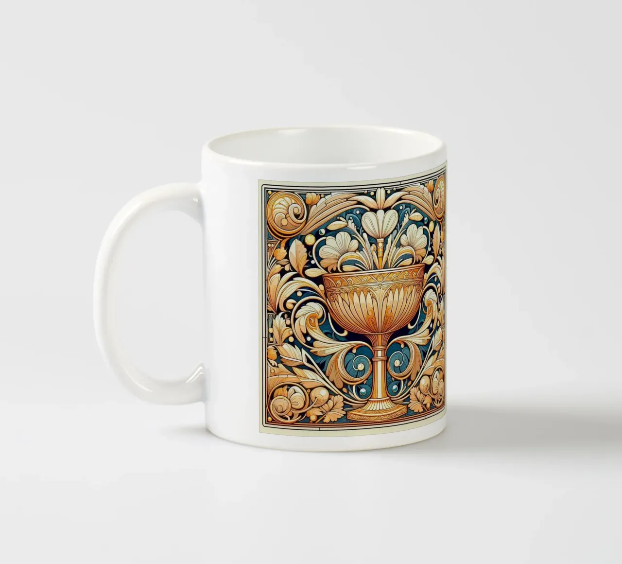 Calice d'oro tazza in ceramica da Art-Nouveau-Dsg