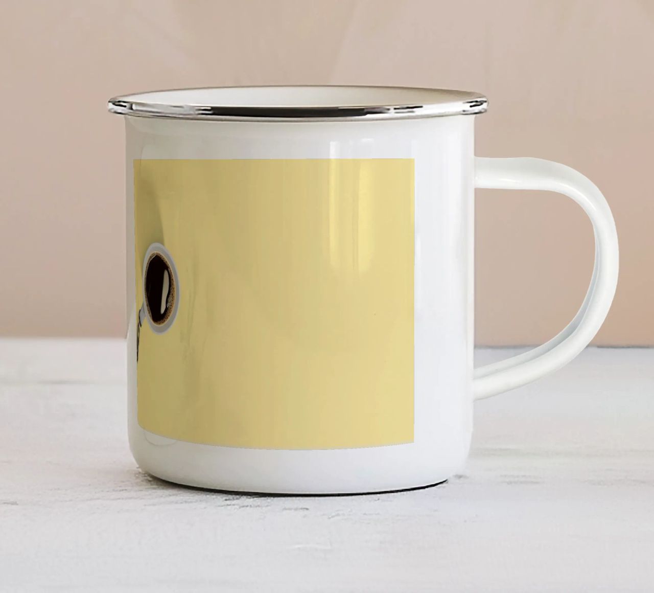Koffieverslaving emaille mok van 360brain