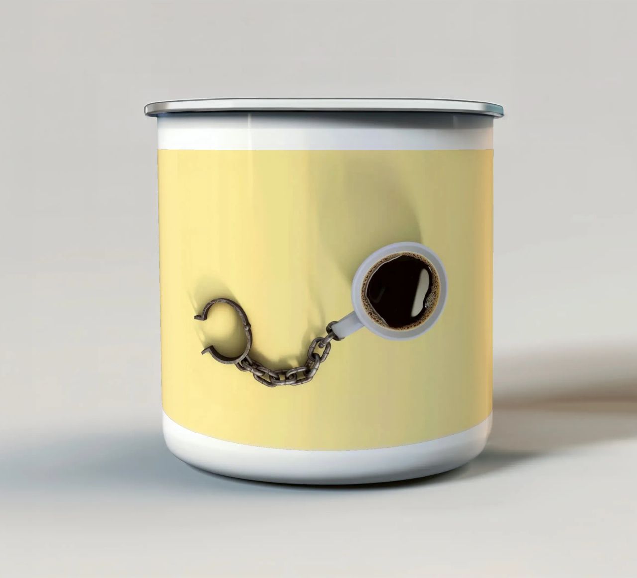 Koffieverslaving emaille mok van 360brain