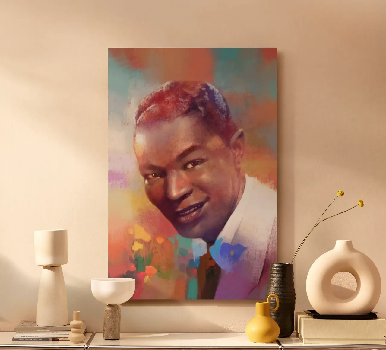 Nat King Cole - Fascino liscio alluminio dibond da Artascy Art