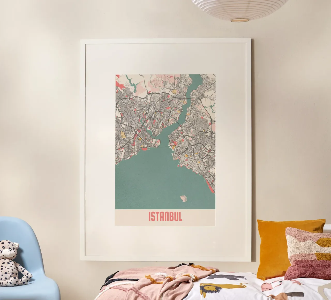 Istanbul - ville sur le Bosphore, plan de ville minimaliste hahnemühle de MOOODZART