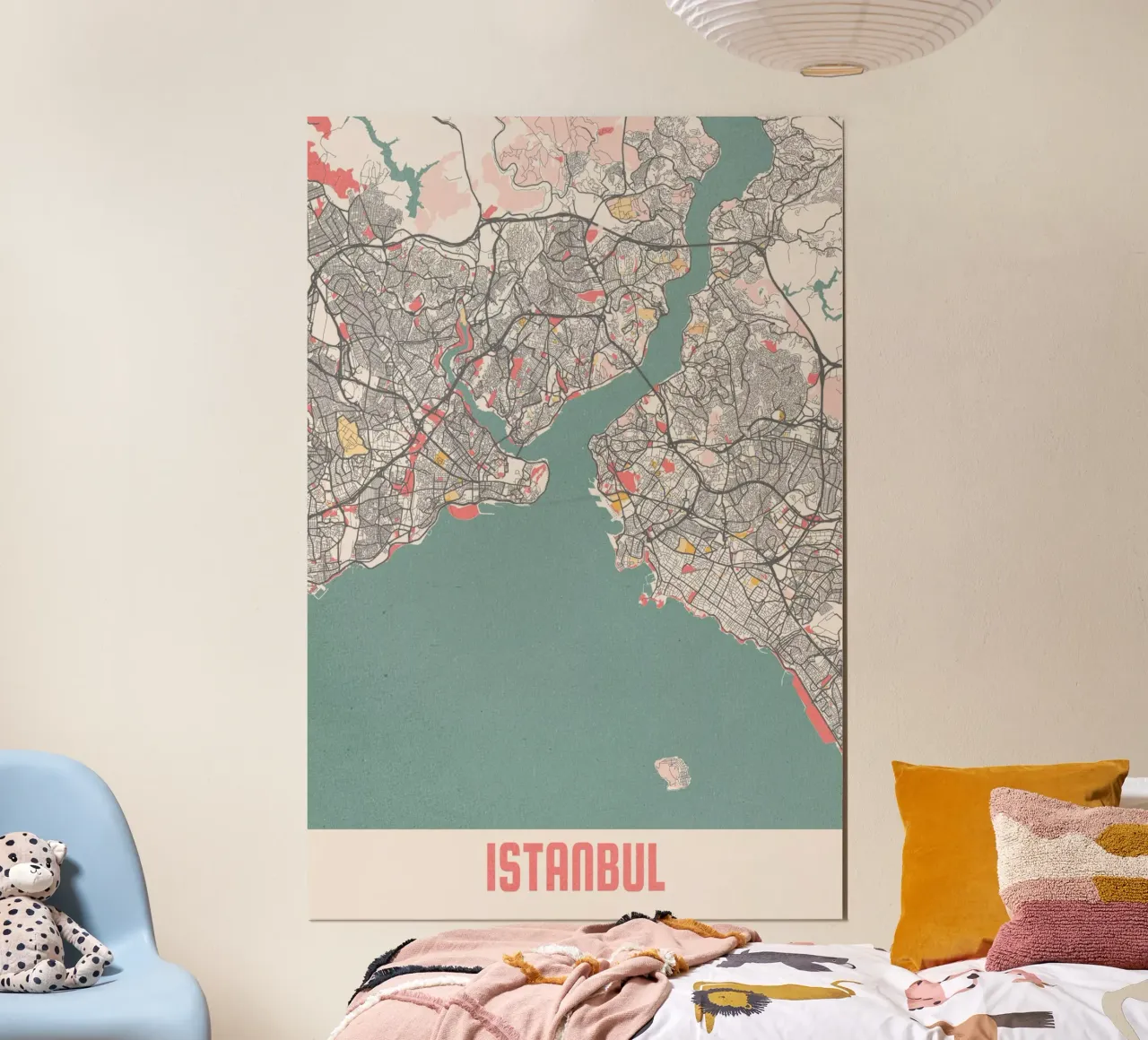 Istanbul - ville sur le Bosphore, plan de ville minimaliste hahnemühle de MOOODZART