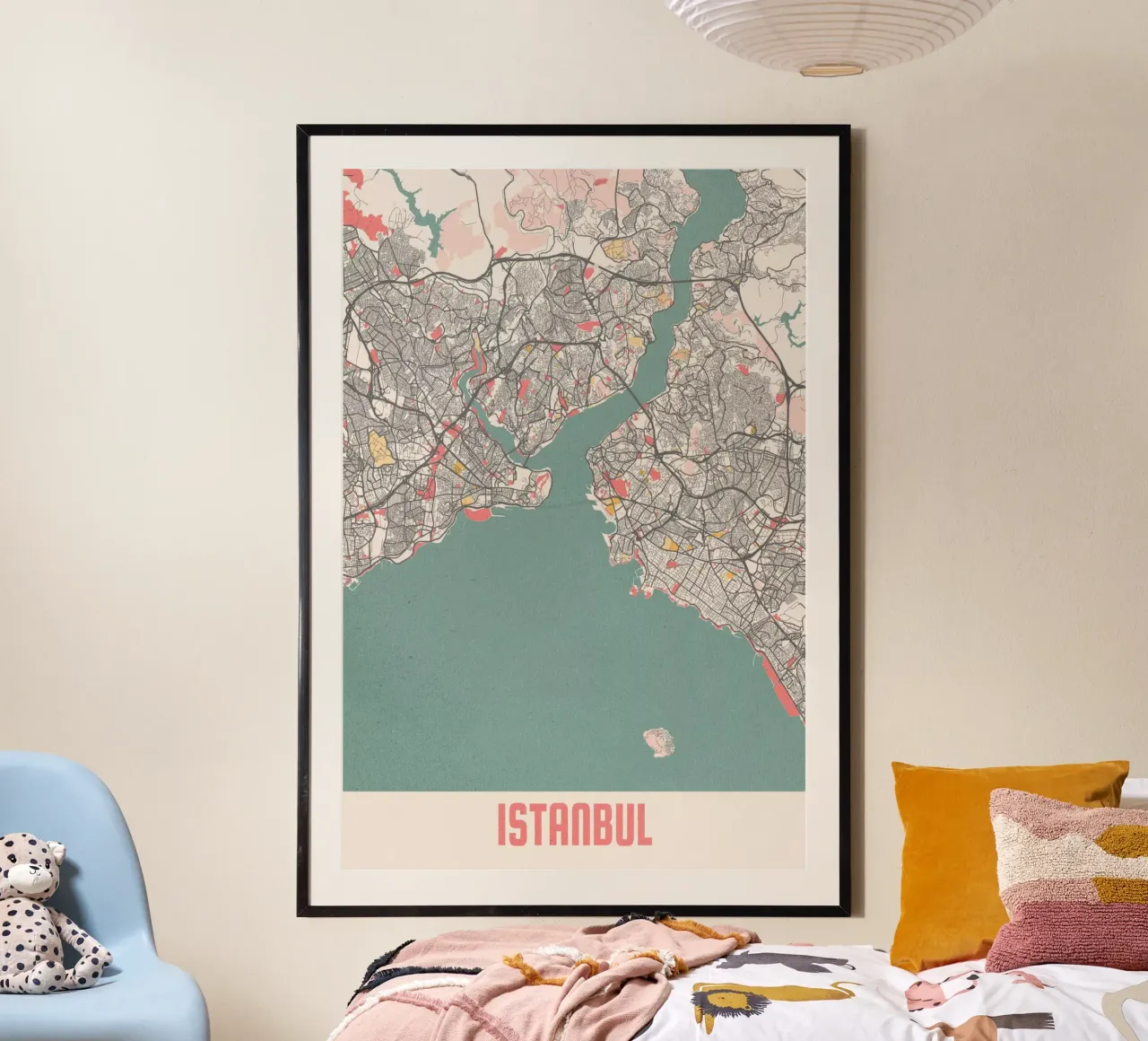 Istanbul - ville sur le Bosphore, plan de ville minimaliste hahnemühle de MOOODZART